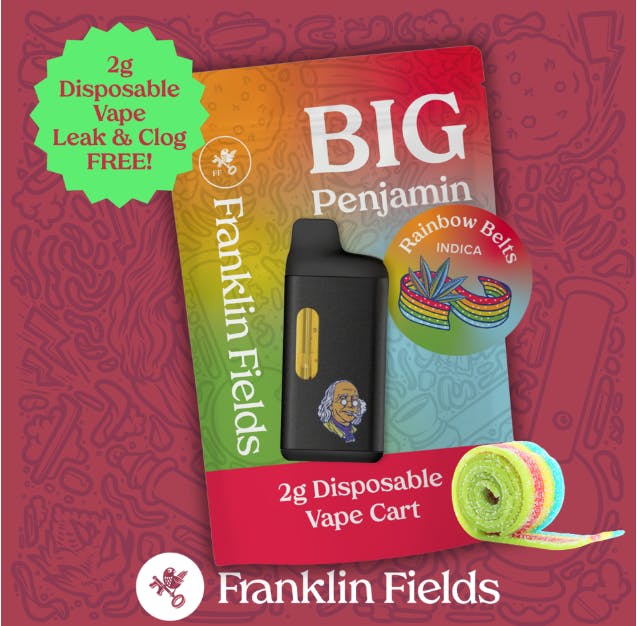 Franklin Fields Big Ben 2G Disposable Vape Rainbow Belts by Franklin Fields