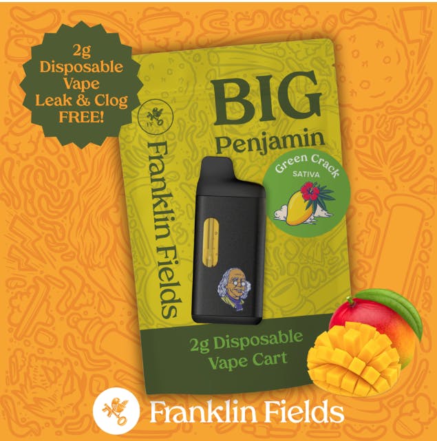 Franklin Fields Big Ben 2G Disposable Vape Green Crack by Franklin Fields