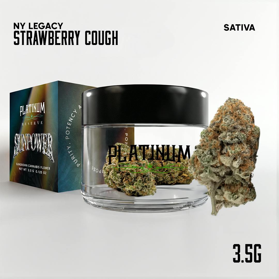 Platinum Reserve I Strawberry Cough I Sun Powered I Big Buds I 3.5g by Platinum Reserve