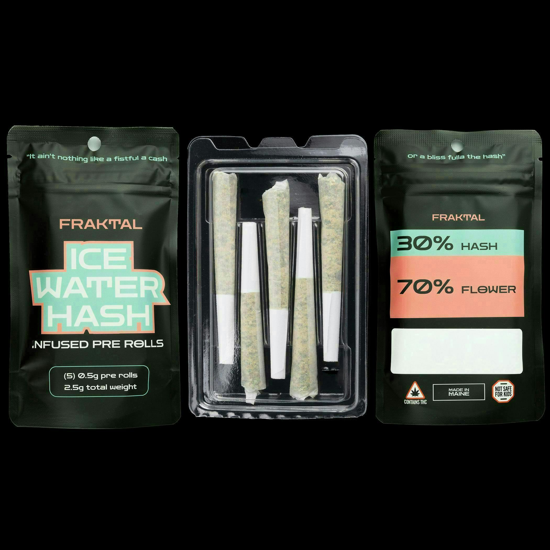 Infused 5pk Joints w/ Ice Water Hash - FRAKTAL by Indico