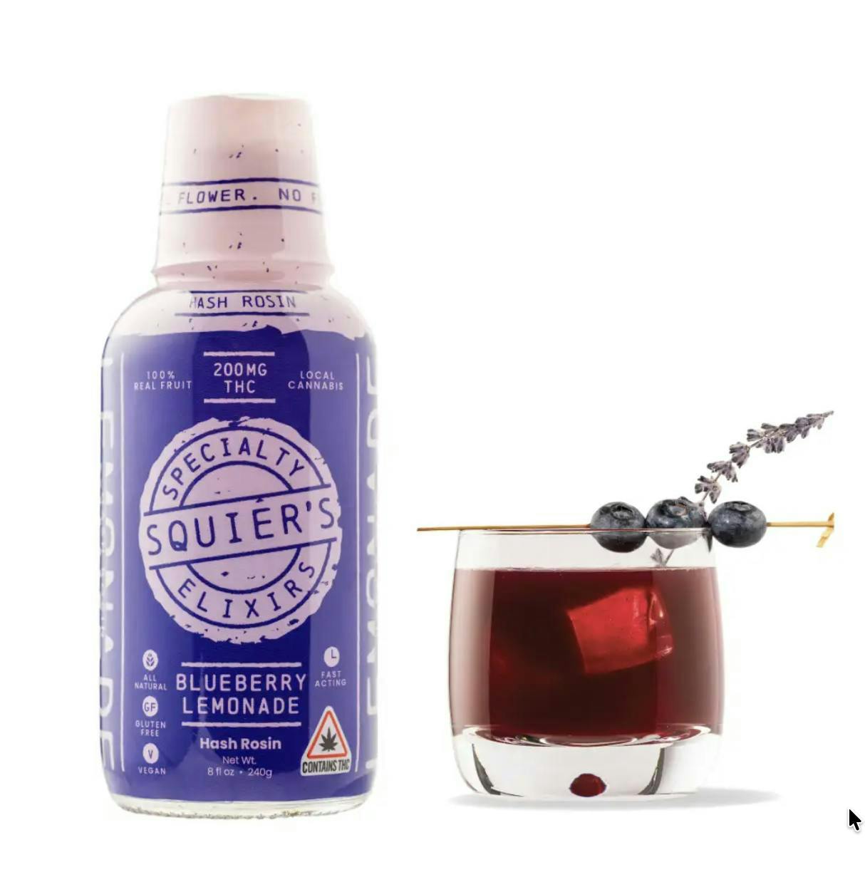 Blueberry Lemonade - 200mg THC Hash Rosin - Ready-To-Drink by Squier's Specialty Edibles