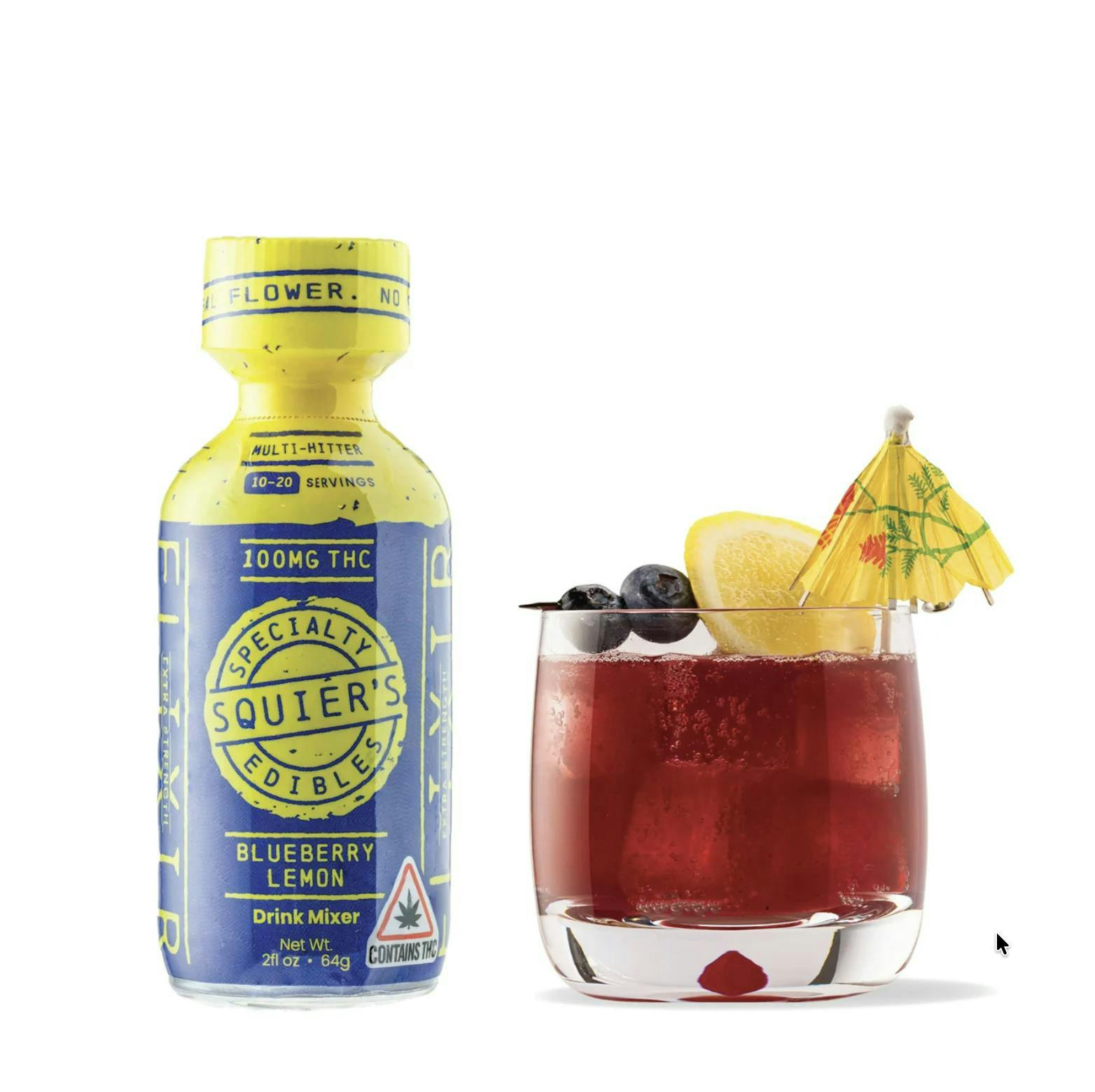 Blueberry Lemon - 100mg THC Hash Rosin - Drink Mixer by Squier's Specialty Edibles
