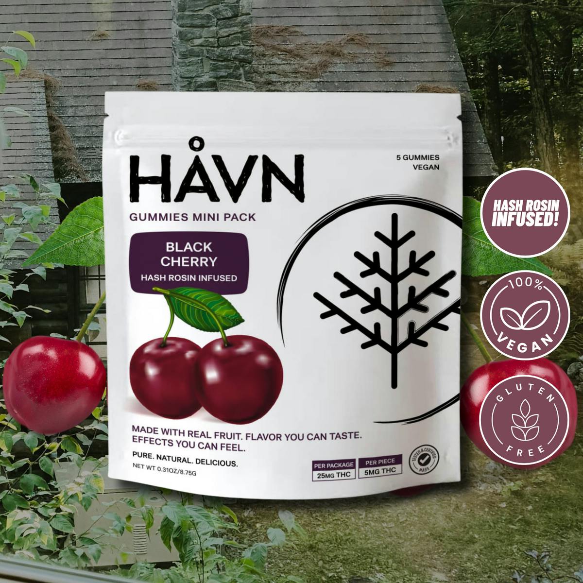 Black Cherry Gummies | 25mg | 5ct | 5mg/ea