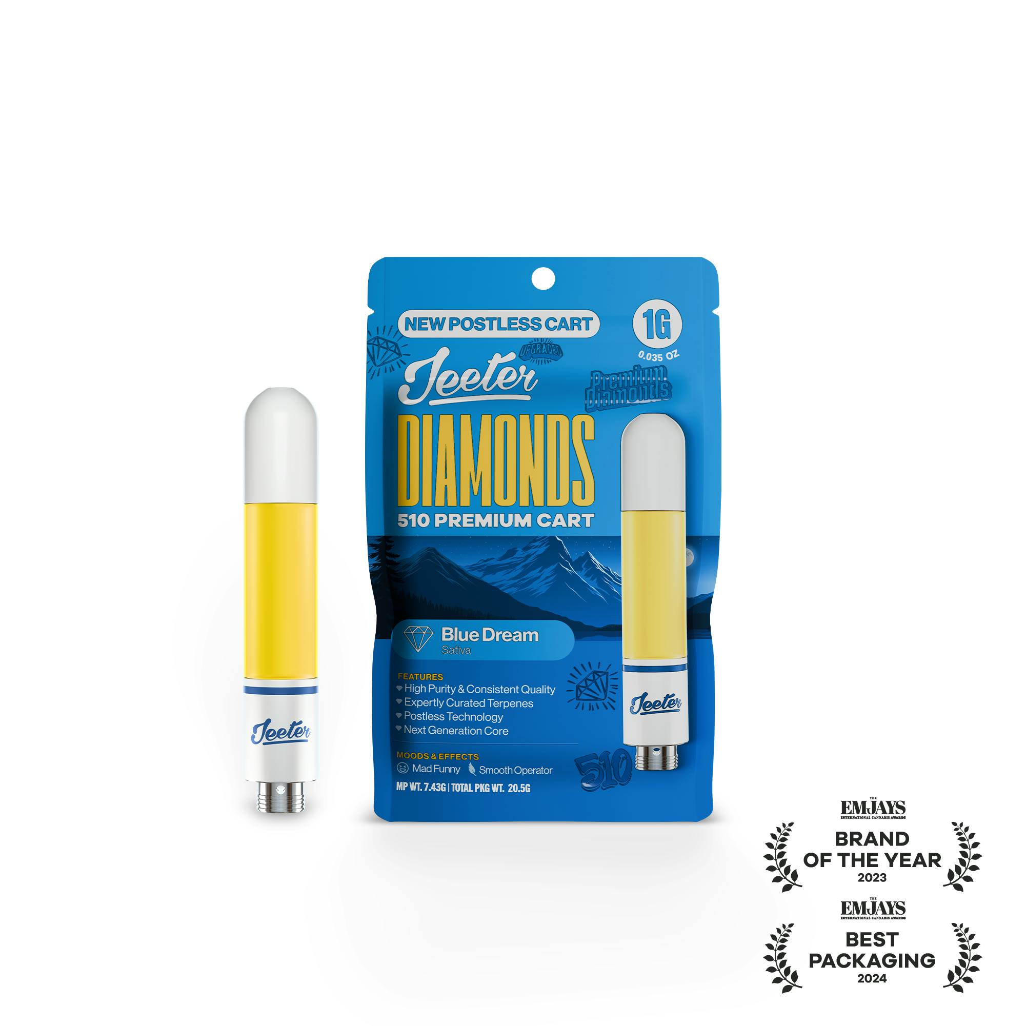 Jeeter | Blue Dream | Diamonds 510 Premium Cartridge | 1g by Jeeter