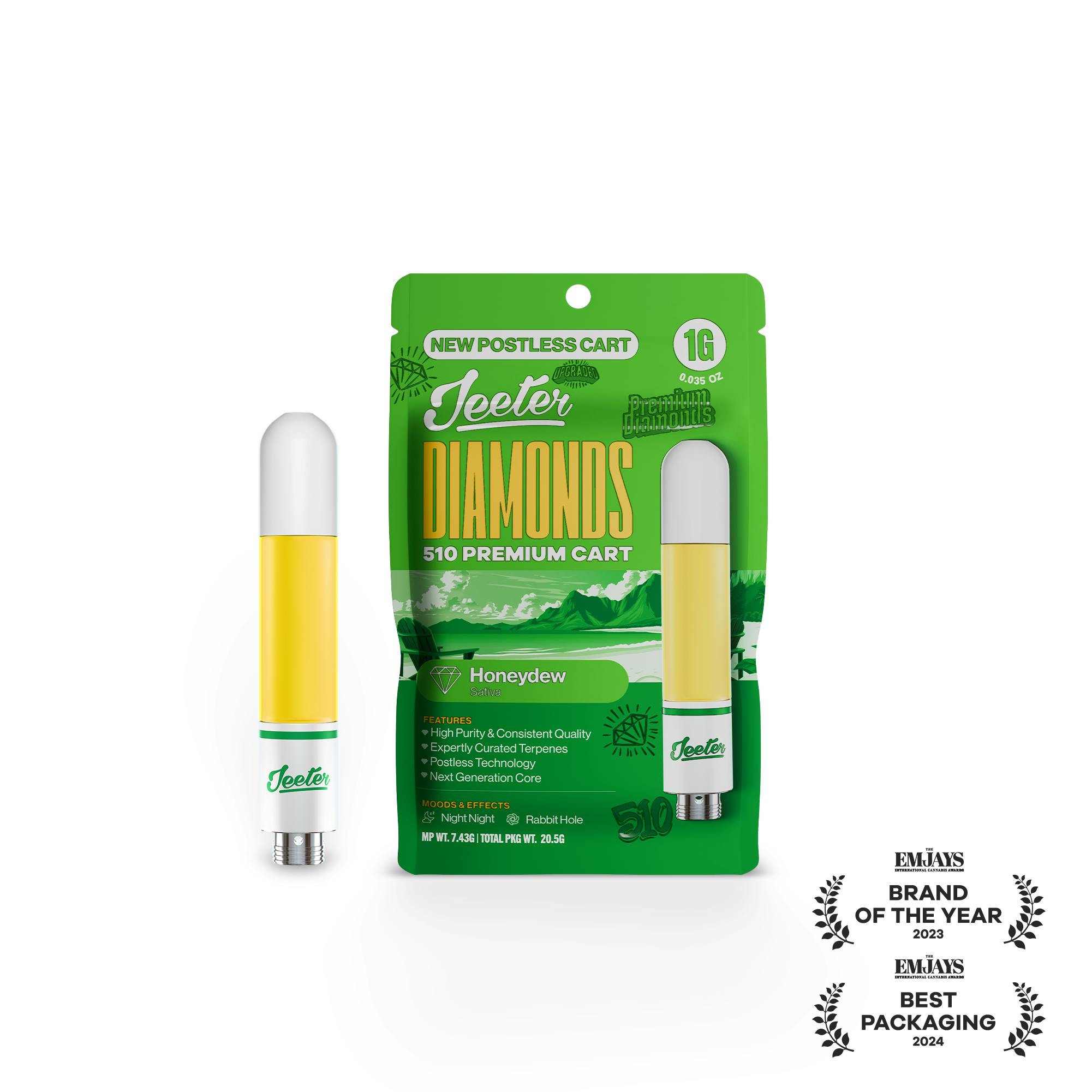 Jeeter: Honeydew - Diamonds 510 Premium Cartridge - 1g