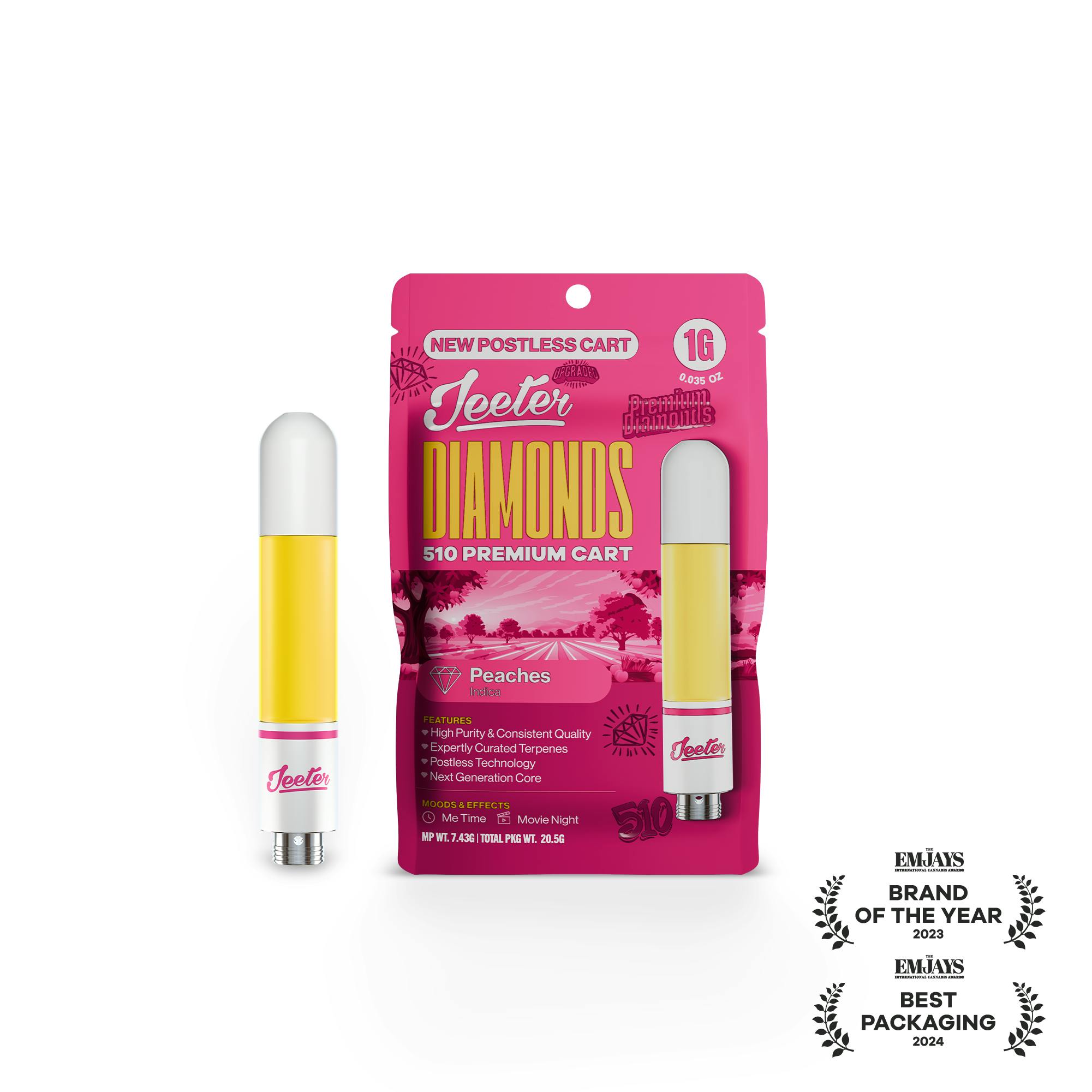 Jeeter: Peaches - Diamonds 510 Premium Cartridge - 1g
