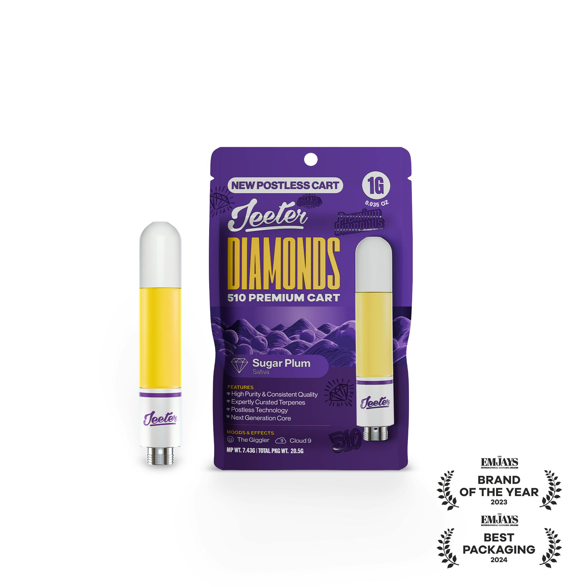 Jeeter: Sugar Plum - Diamonds 510 Premium Cartridge - 1g