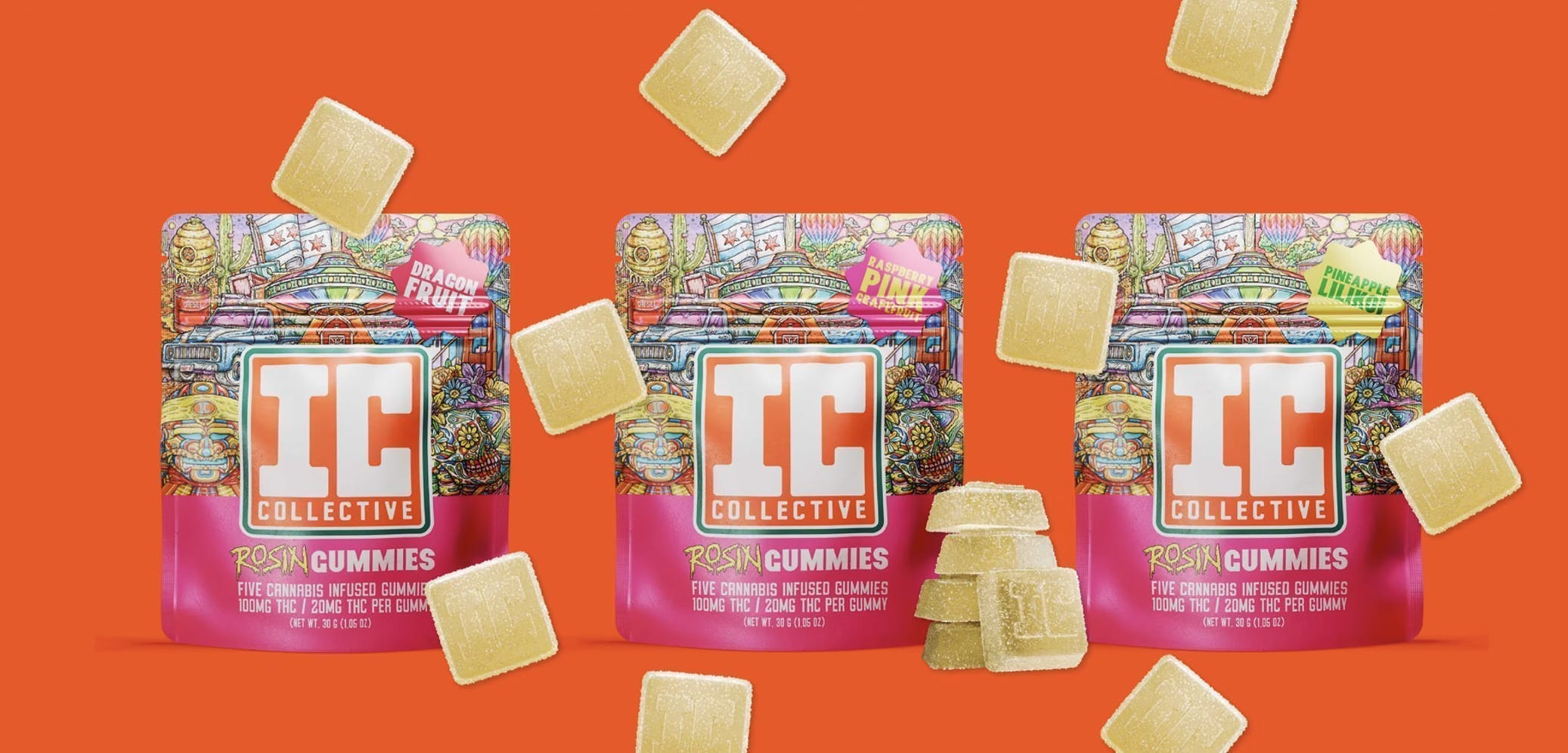 IC Collective | Aloha Punch Rosin Gummies | 100mg | 5ct | 20mg/ea by IC Collective
