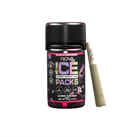 Rove Super Sour Diesel · Infused Ice Packs (Rosin, Hash, and Diamonds) · 6x 0.6g, Infused Pre-Rolls