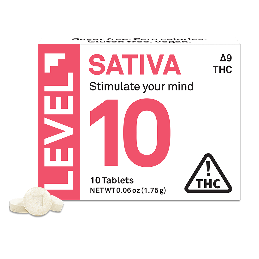 LEVEL 10 | Sativa Tablets | 100mg | 10ct | 10mg/ea