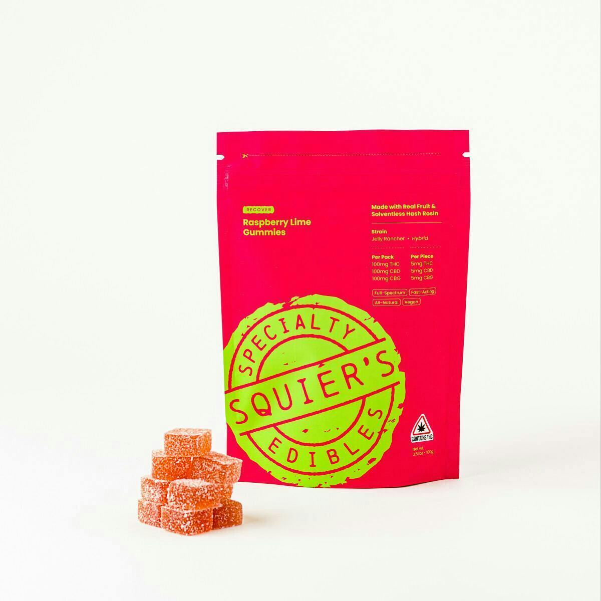 Raspberry Lime Gummies | Gummies | 20pk | 5mg/ea by Squier's Specialty Edibles