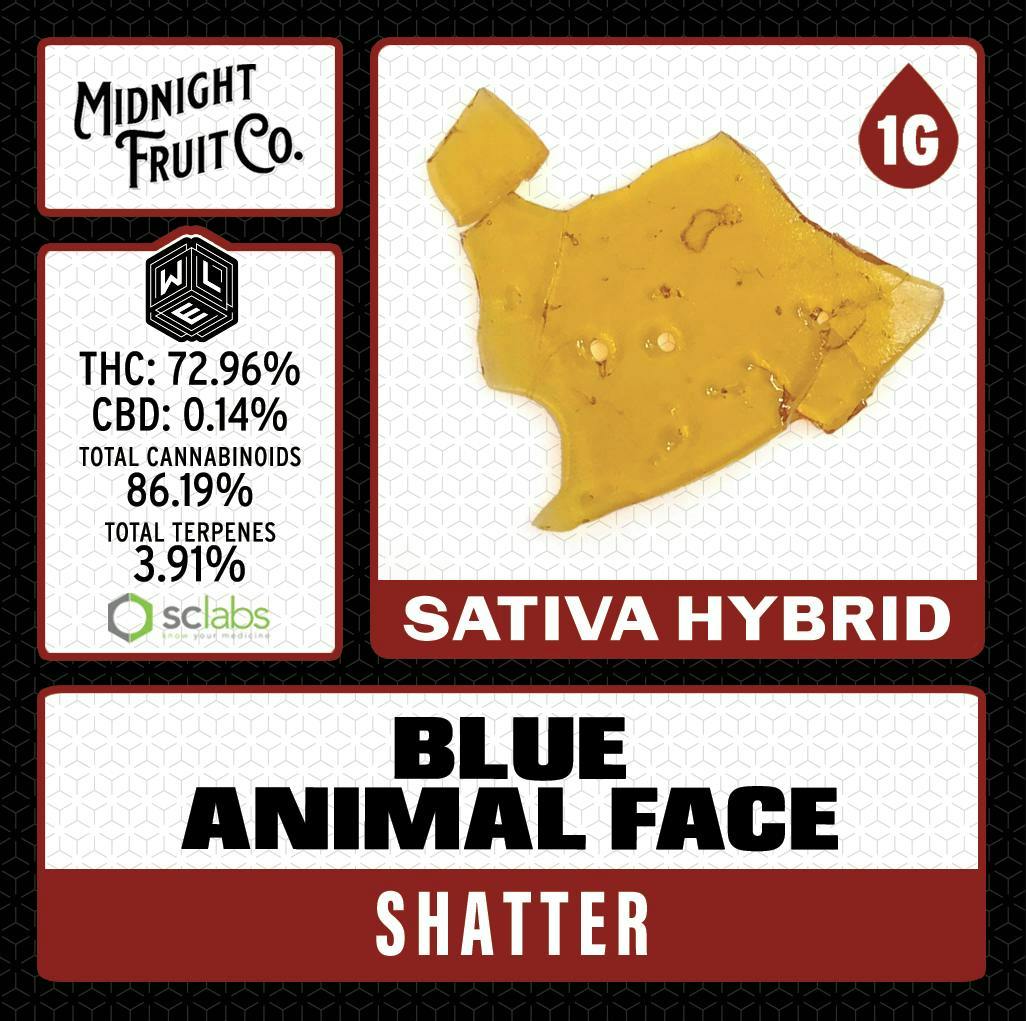 Blue Animal Face | Shatter | 1g by White Label Extracts