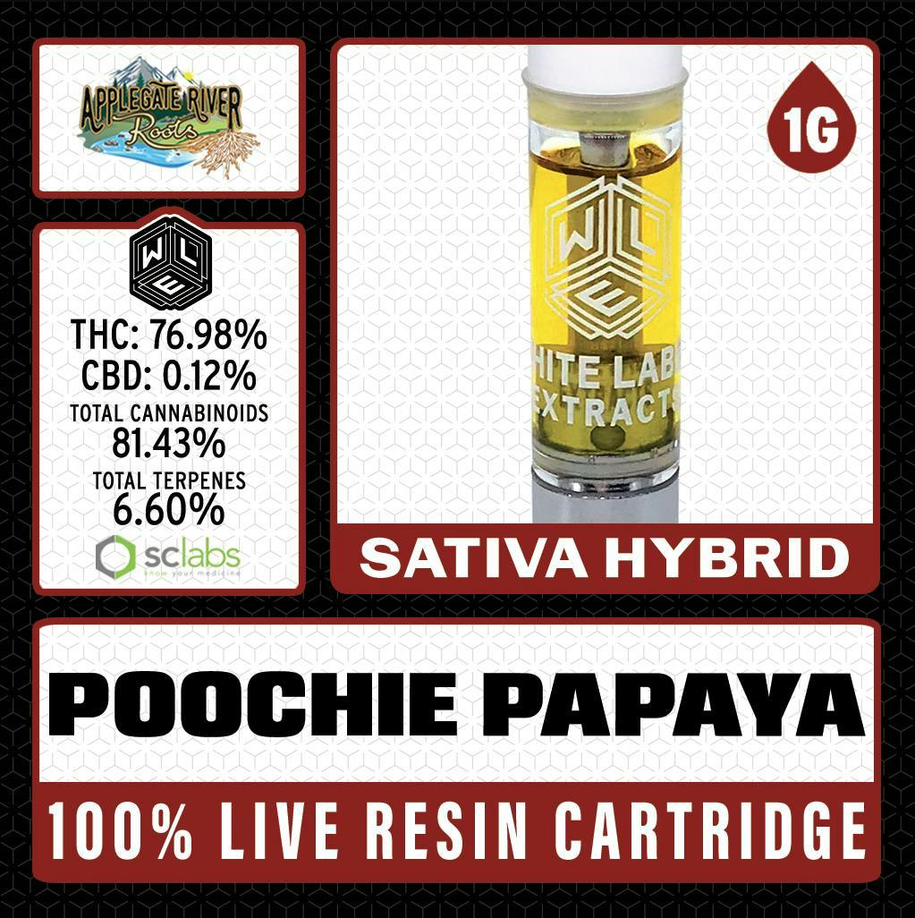 Poochie Papaya | Live Resin Cartridge | 1g by White Label Extracts