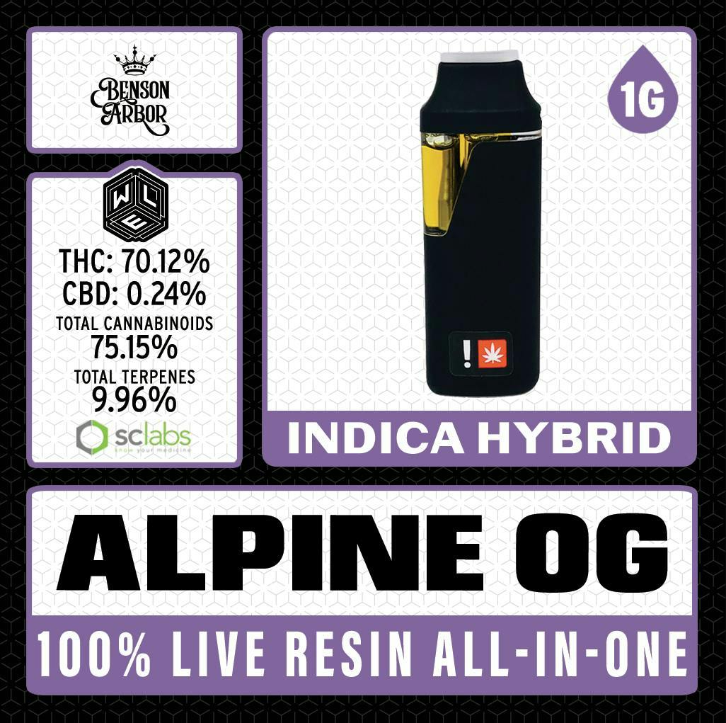 Alpine OG | Live Resin Disposable | 1g by White Label Extracts