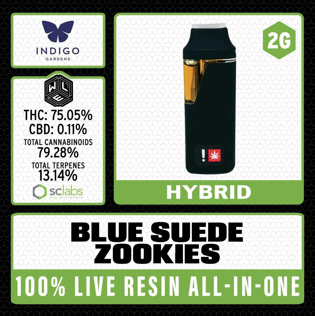 Blue Suede Zookies | Live Resin Disposable | 2g