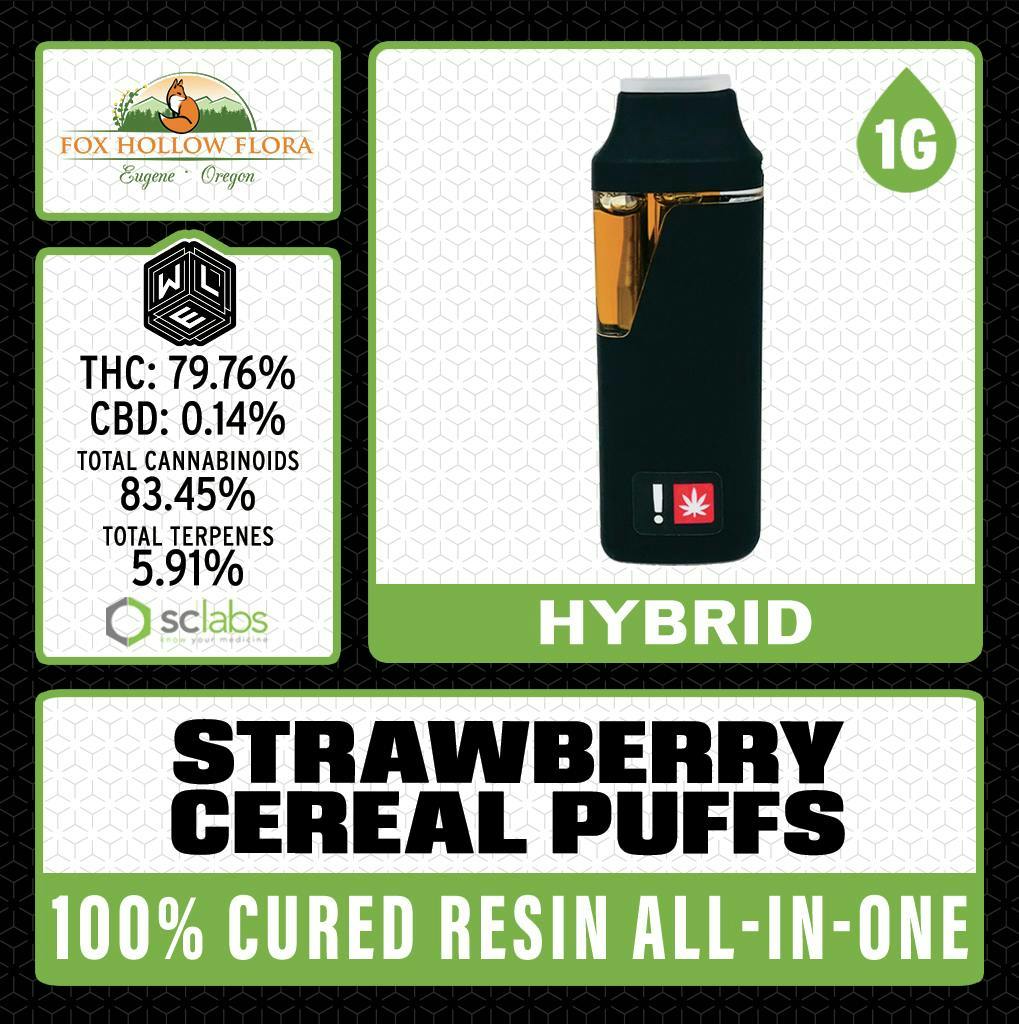 Strawberry Cereal Puffs | Cured Resin Disposable | 1g by White Label Extracts