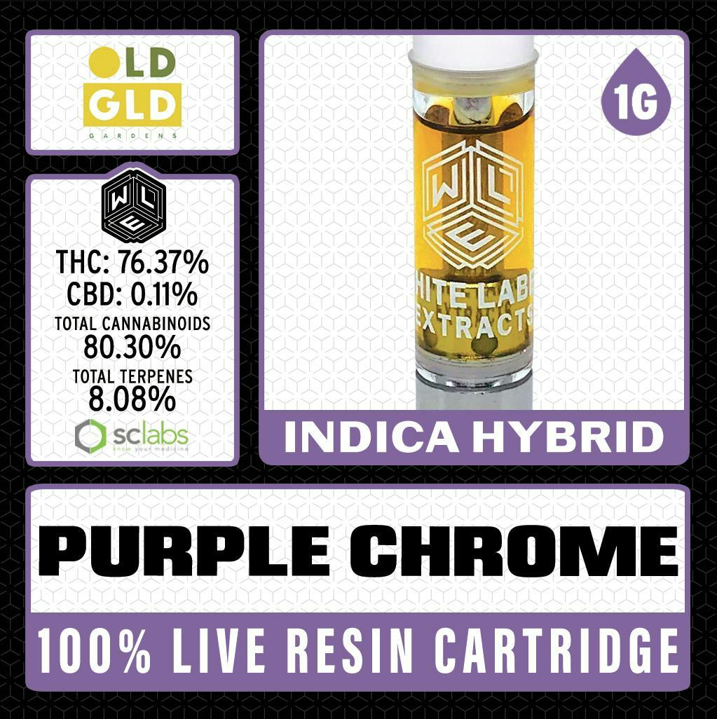 Purple Chrome | Live Resin Cartridge | 1g by White Label Extracts