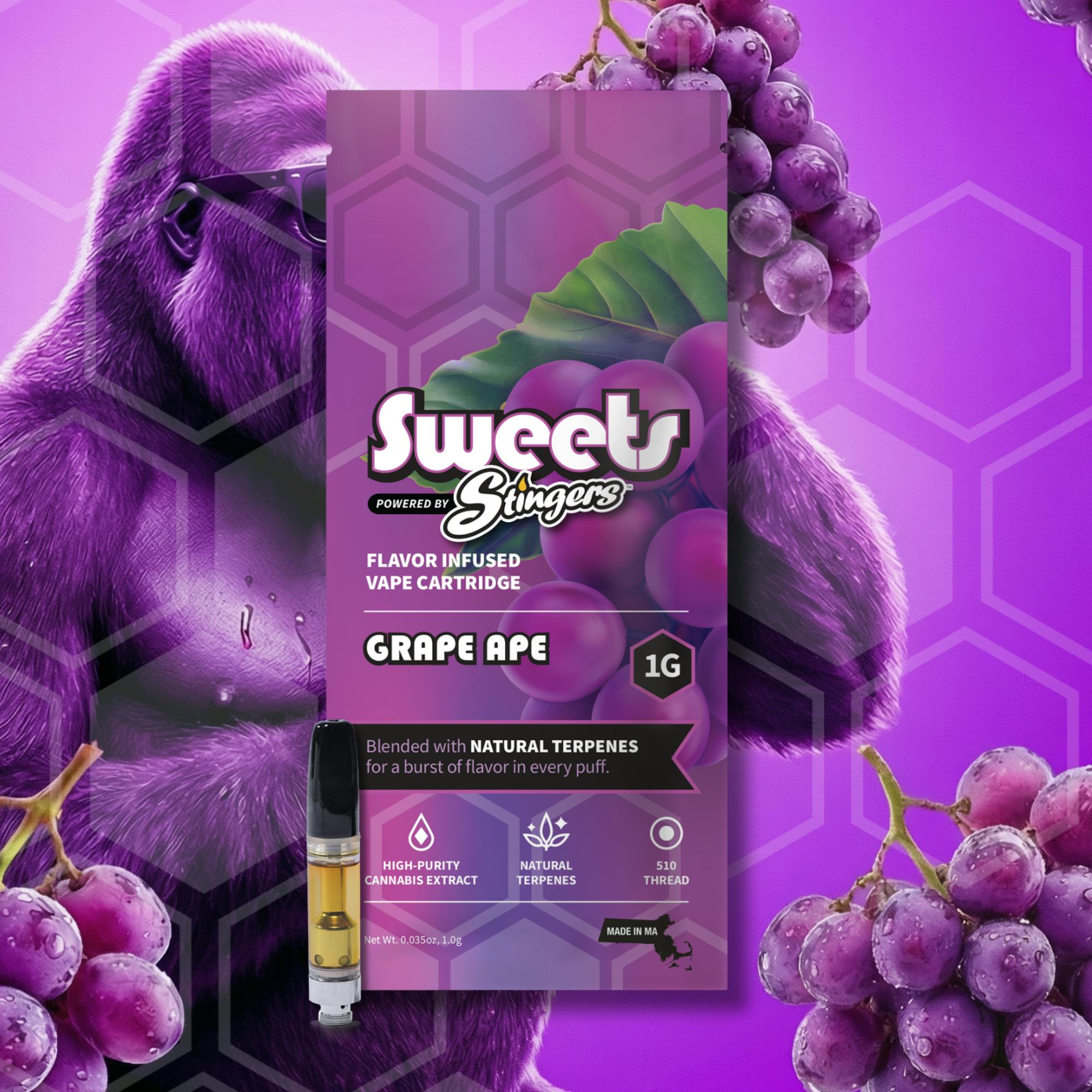 Grape Ape | 510 Cartridge | 1g at Botera Brockton - Recreational Cannabis Dispensary