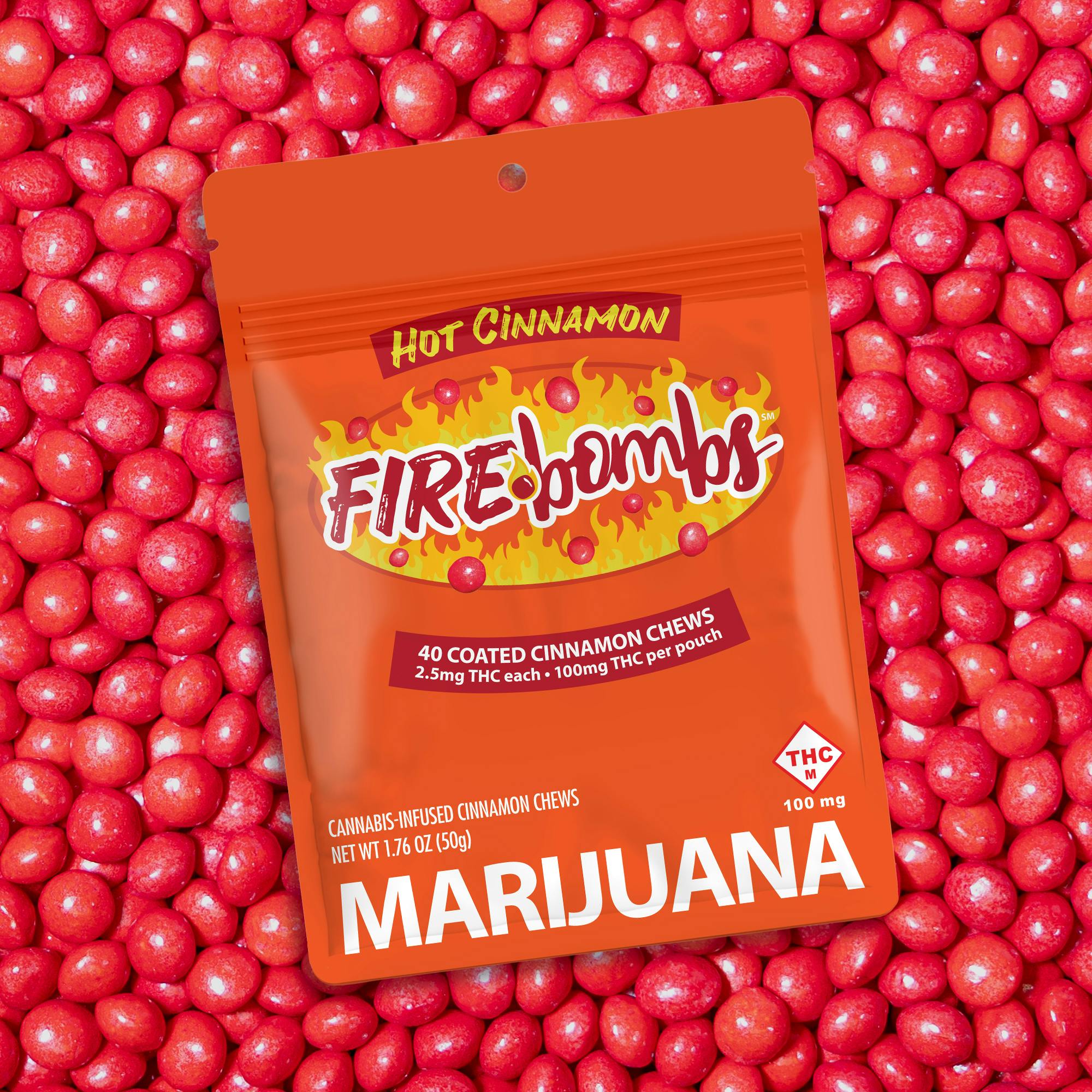 Fire Bombs Hot Cinnamon - 100mg THC (40pk / 2.5mg THC ea)