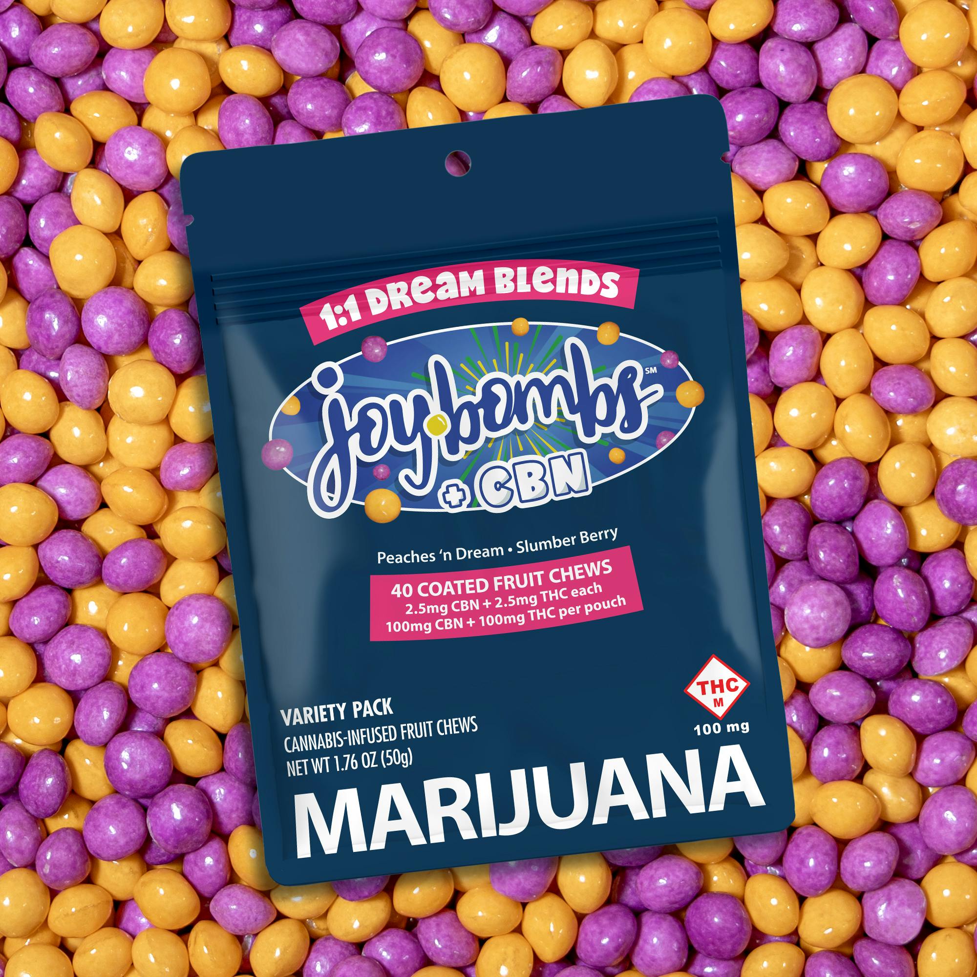 Joy Bombs + CBN 1:1 Dream Blends - 100mg THC (40pk / 2.5mg THC & CBN ea)