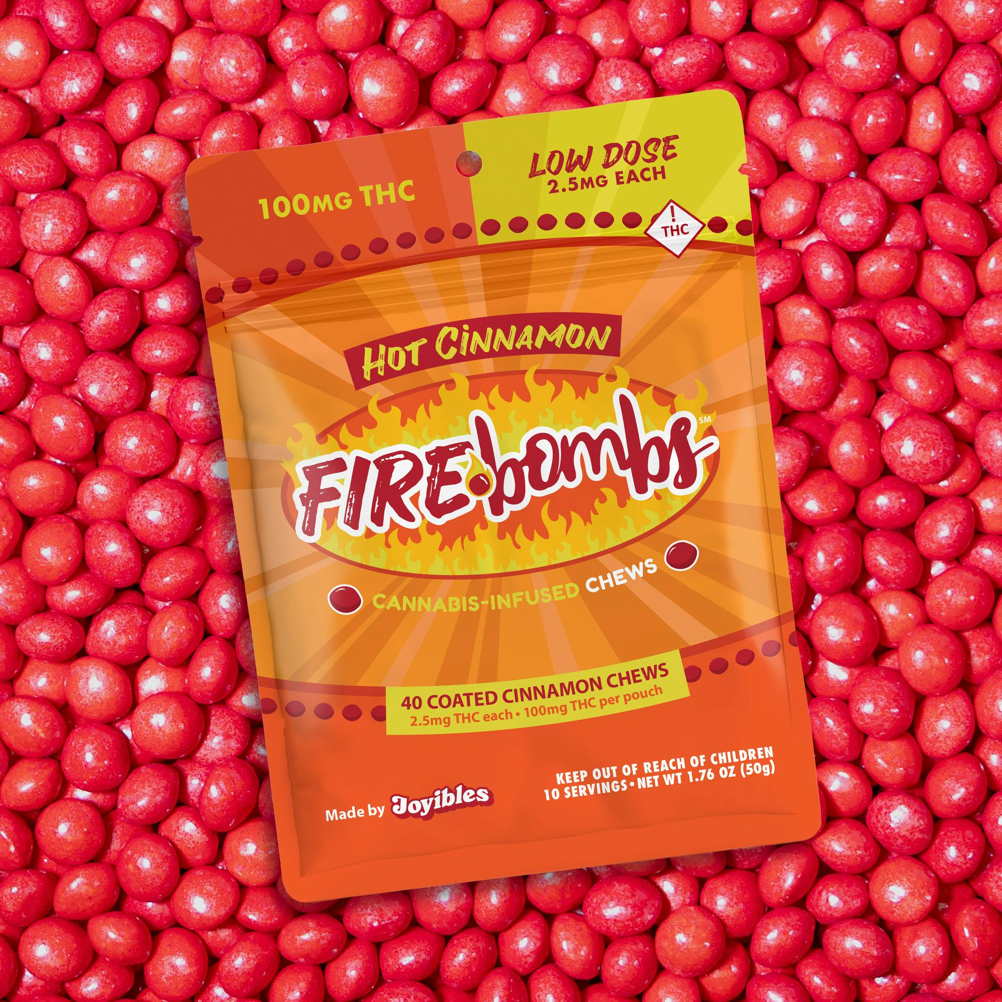 Fire Bombs Hot Cinnamon - 100mg THC (40pk / 2.5mg THC ea) by Joyibles