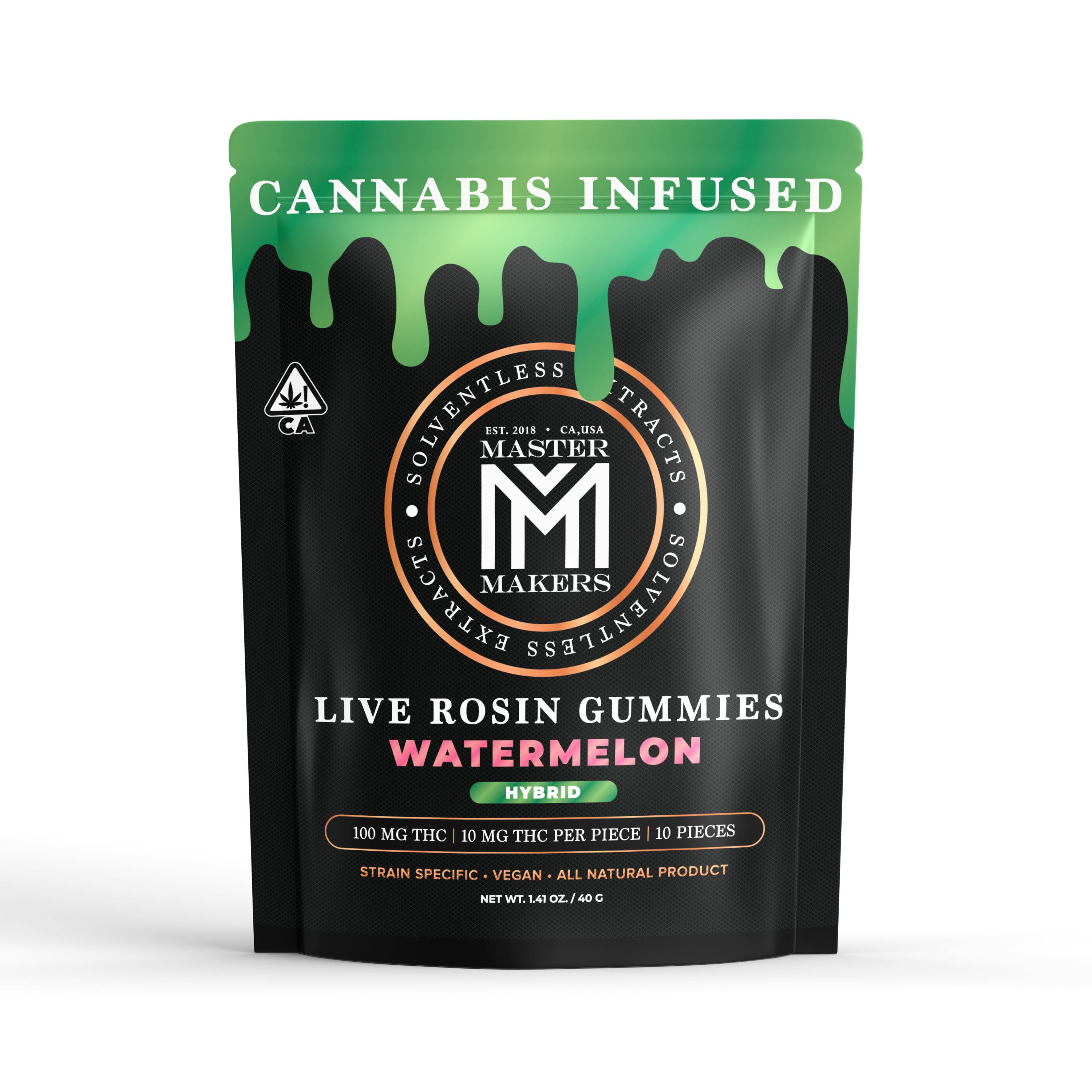 Watermelon - Hybrid / Whitethorn Rose - Signature Live Rosin Gummies