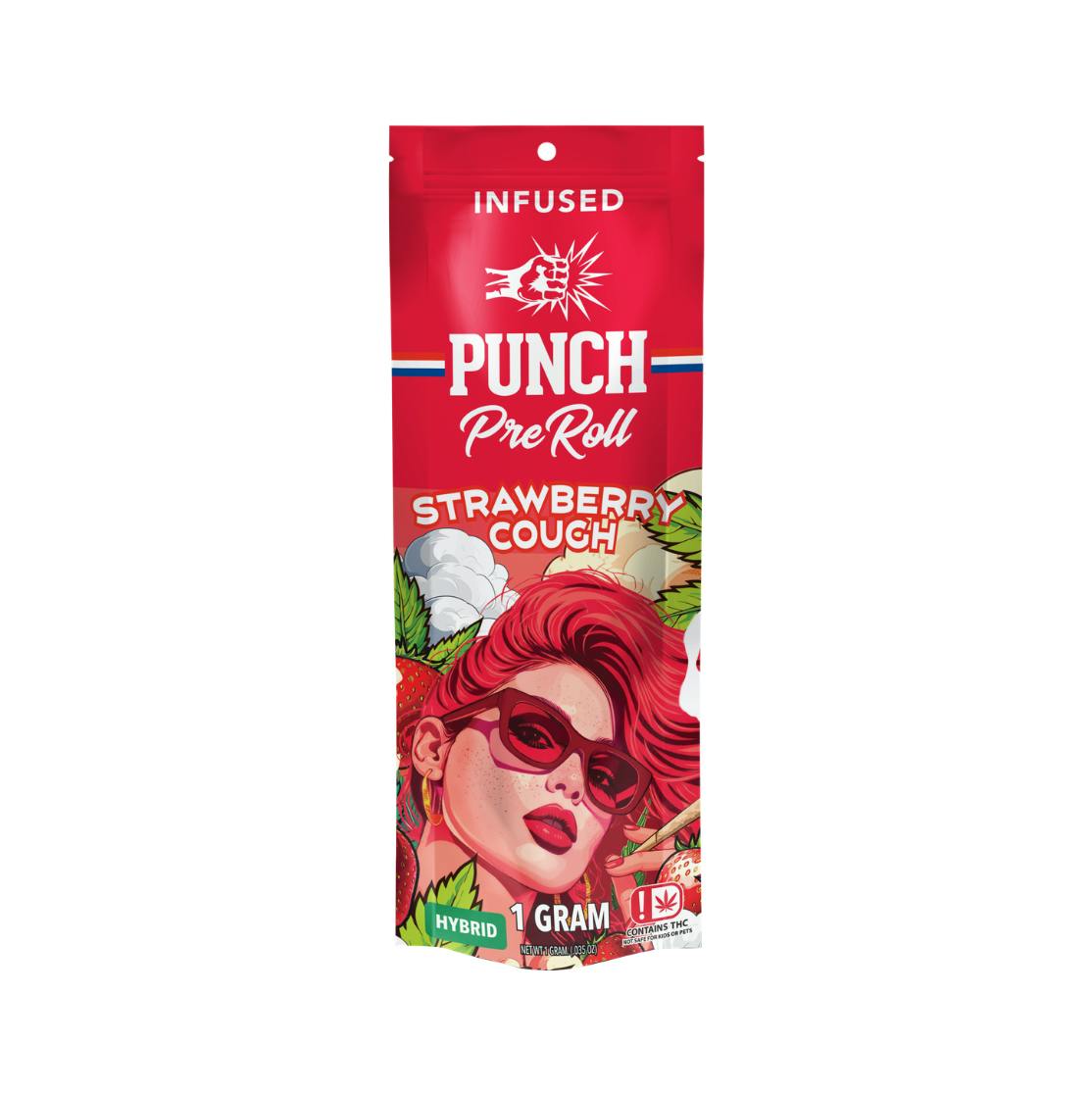 Punch | Strawberry Cough | Infused Pre-Rolls | Hybrid | 1g