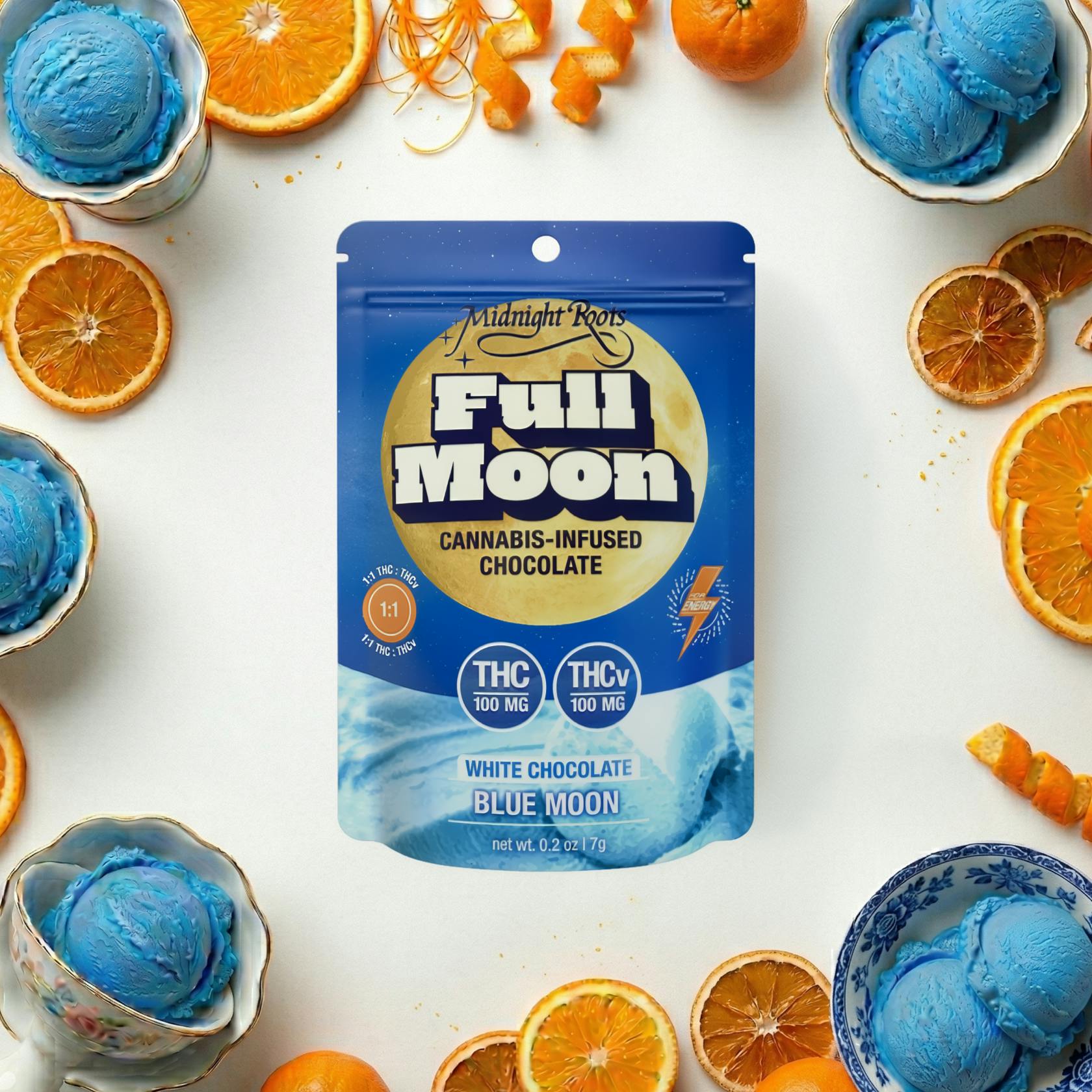 Midnight Roots | Full Moon | Blue Moon THCv | White Chocolate | 200 mg