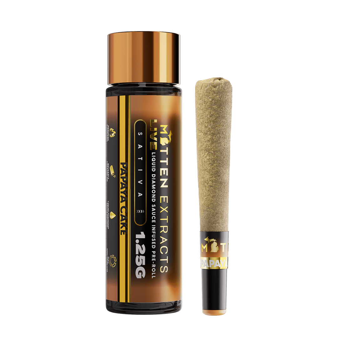 Mitten Extracts | Papaya Kush | Live Sauce Infused Joint | 1.25g