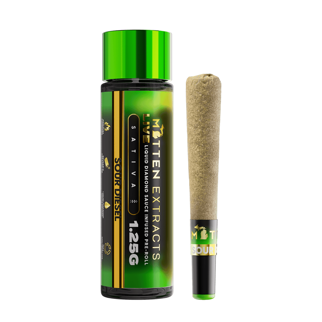 Mitten Extracts | Sour Diesel | Live Sauce Infused Joint | 1.25g