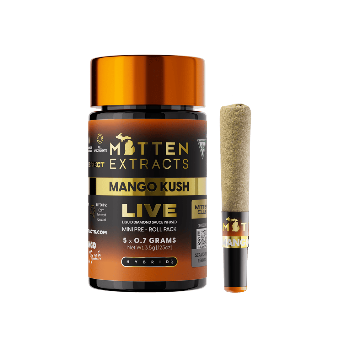 Mitten Extracts | Mango Kush | LIVE Infused Minis | 3.5g | 5pk