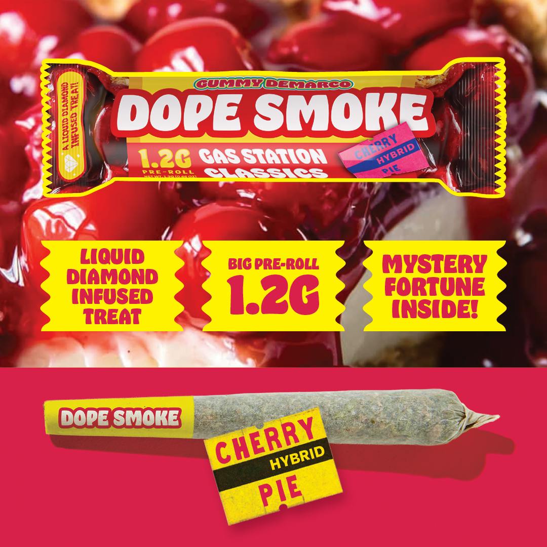 DOPE SMOKE | Cherry Pie | Liquid Diamond Infused Joint | 1.2G by Detour