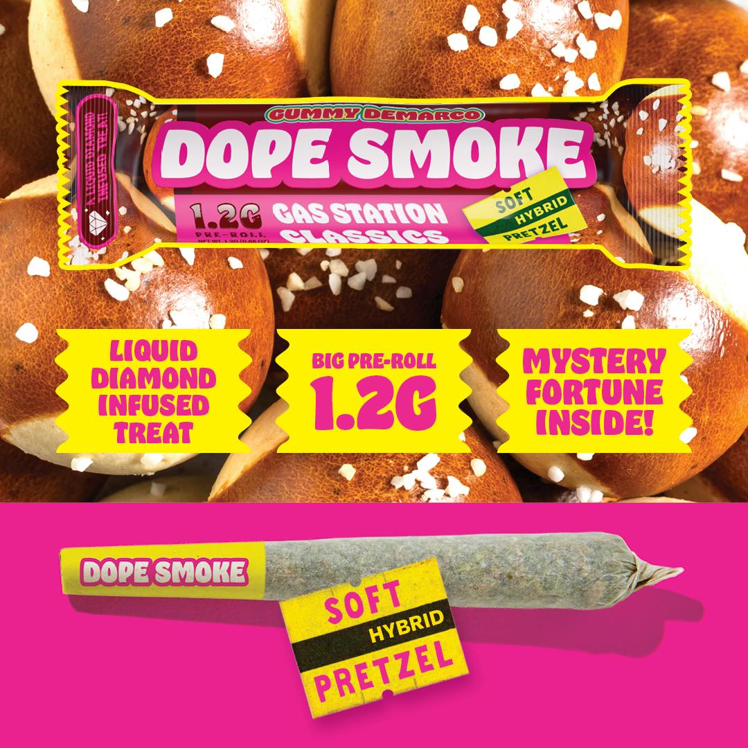 DOPE SMOKE | Soft Pretzel | Liquid Diamond Infused Joint | 1.2G by Detour