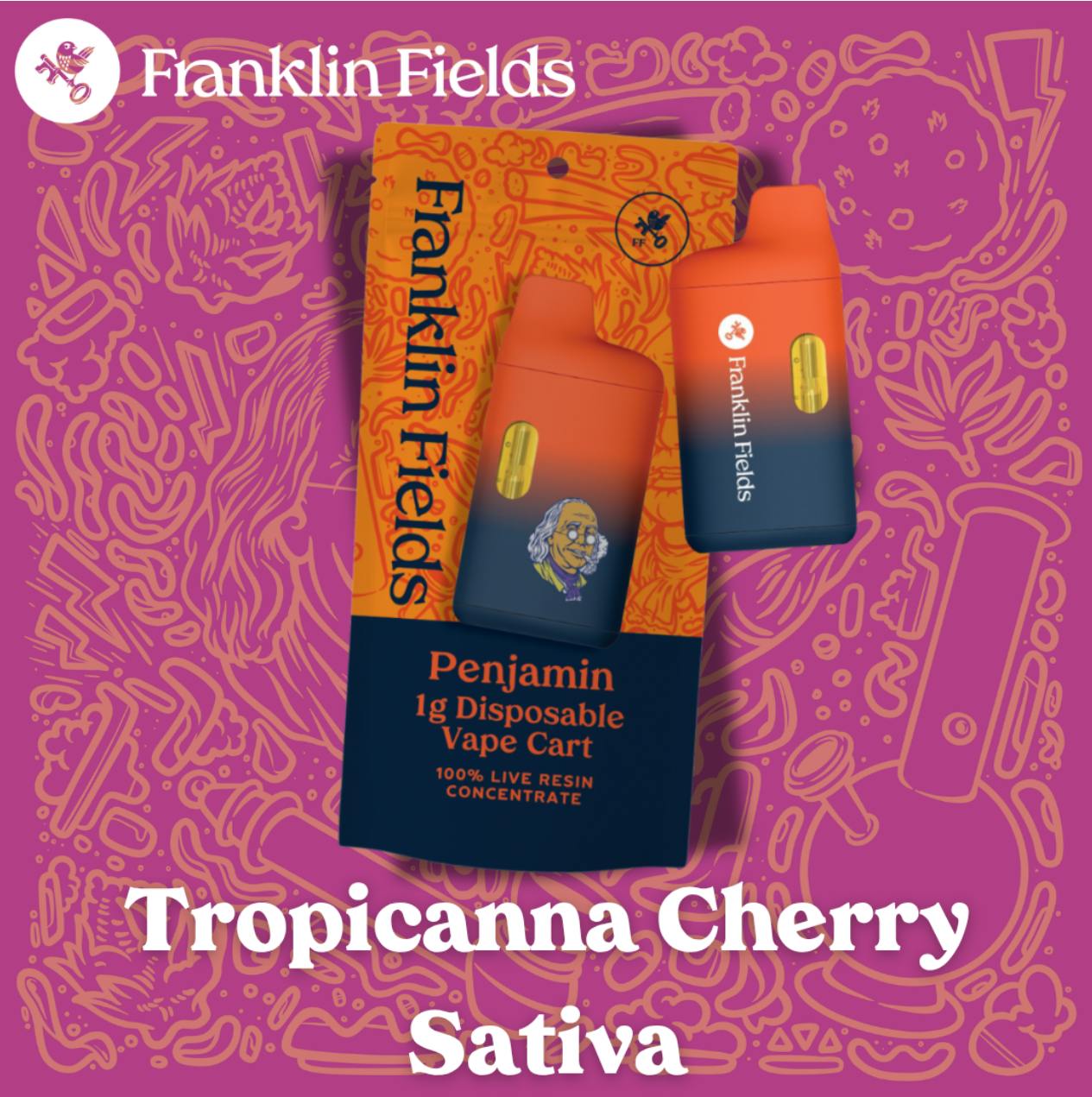 FF LIVE RESIN VAPE CART SATIVA TROPICANNA CHERRY 1G