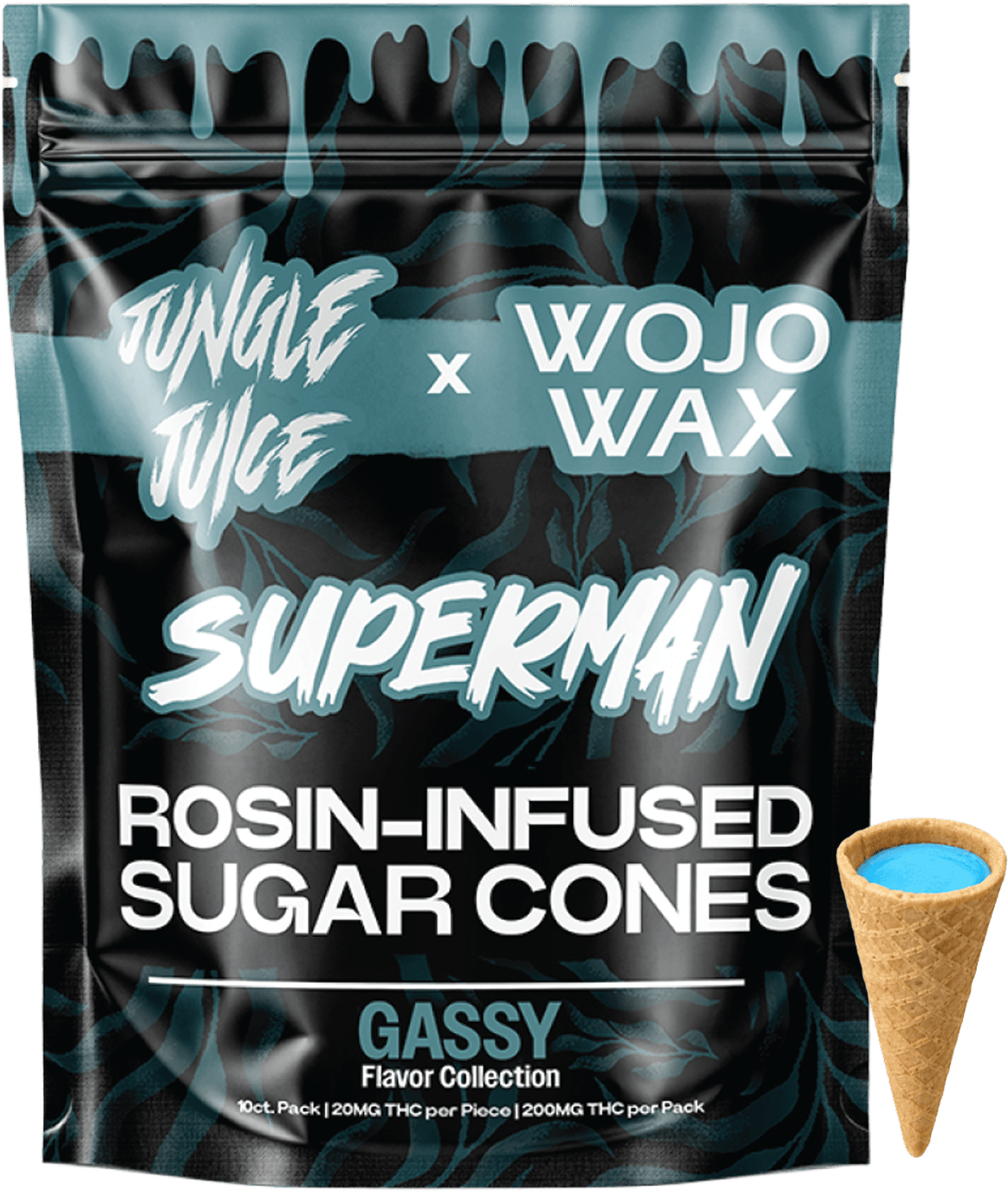 Superman Rosin Infused Sugar Cones | 200mg | 10ct | 20mg/ea
