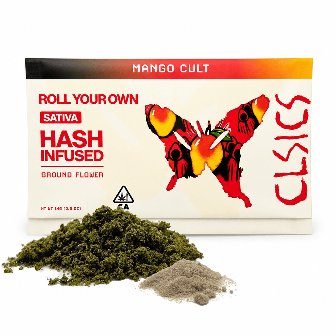 CLSICS Rosin & Rosin Infused Pre Rolls: Mango Cult - Ground