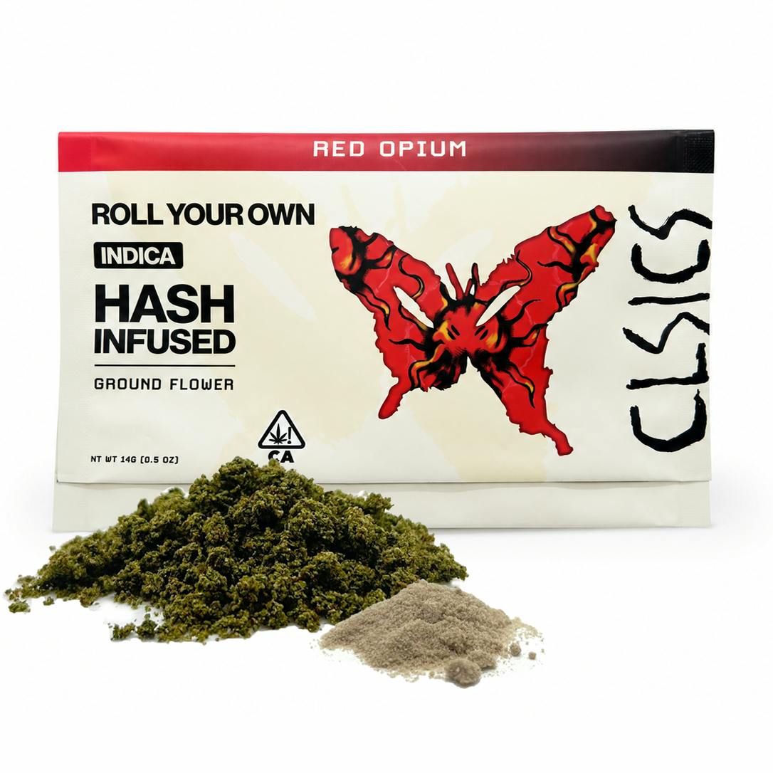 CLSICS Rosin & Rosin Infused Pre Rolls: Red Opium - Ground
