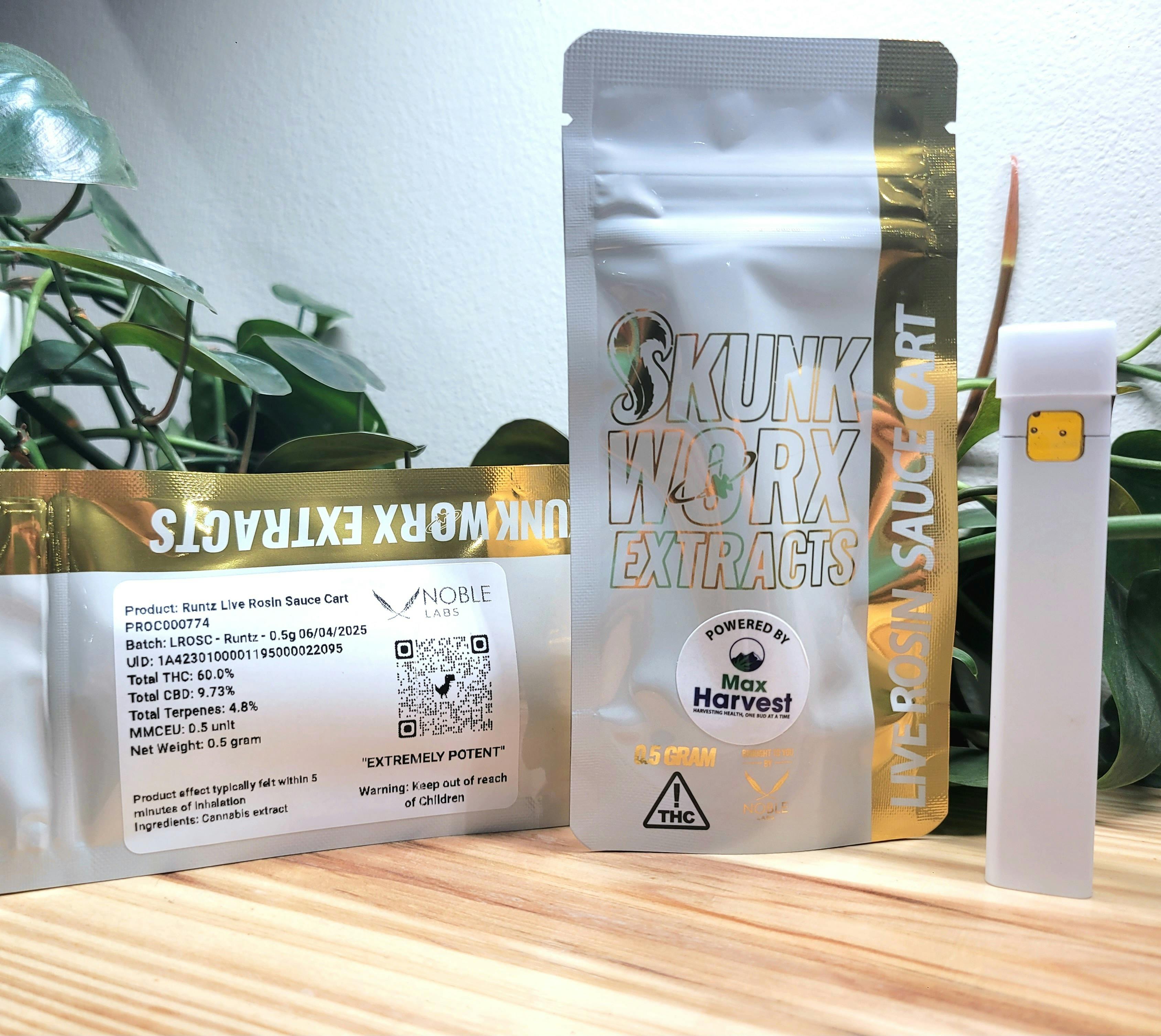 Noble Labs - Skunk Worx Live Rosin Cartridge .5g | Runtz