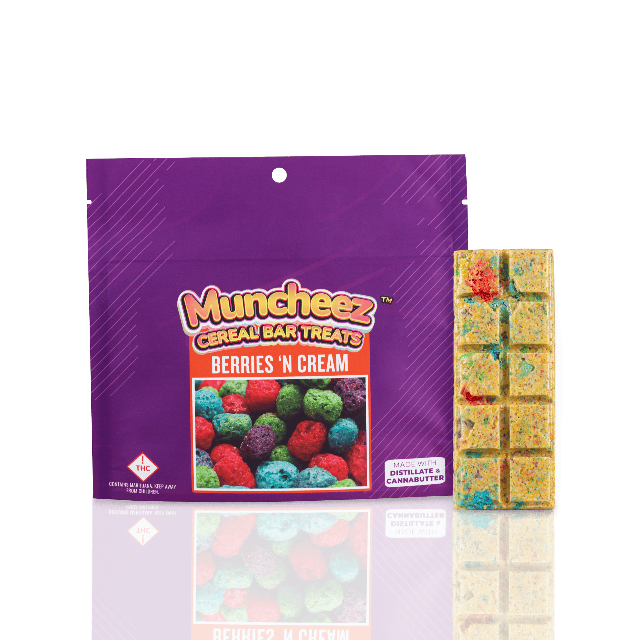 Muncheez | Berrie's 'N Cream Cereal Bar | 500mg | 10ct | 50mg/ea by Muncheez MS