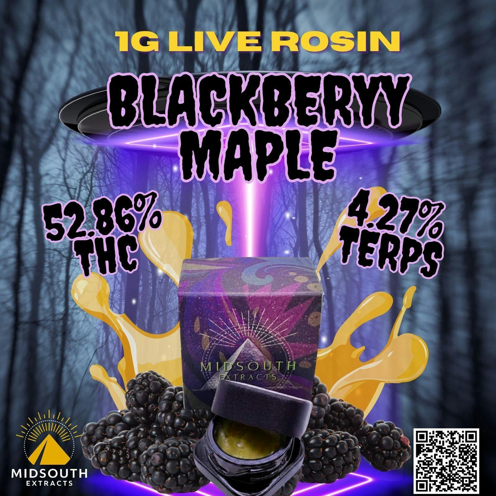 1g Live Rosin - Blackberry Maple by MidSouth Extracts