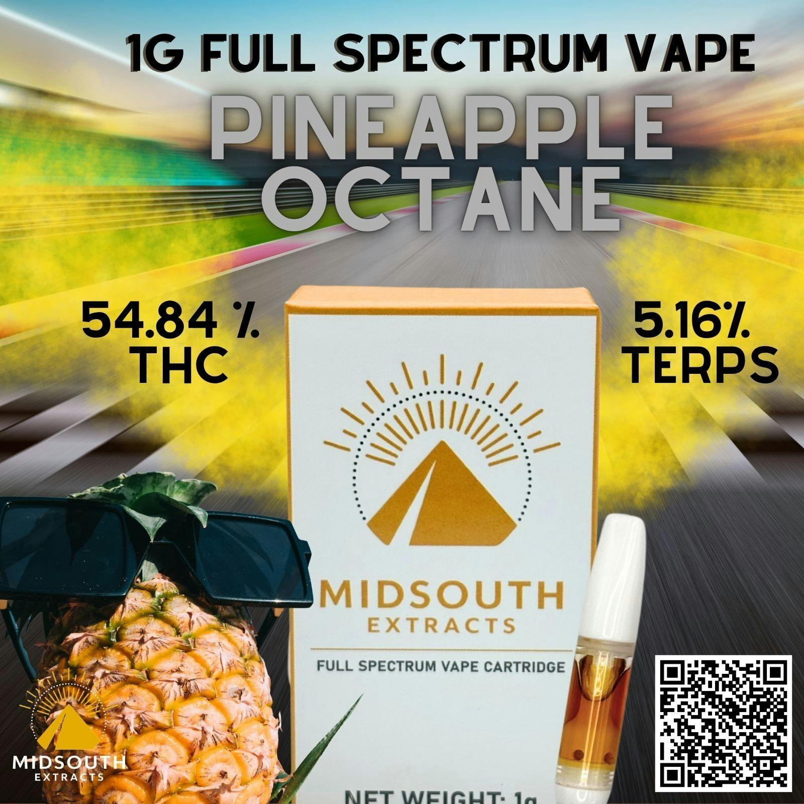 1g 510 - Full Spectrum - Pineapple Octane at Star Buds Medical Cannabis Dispensary Oxford