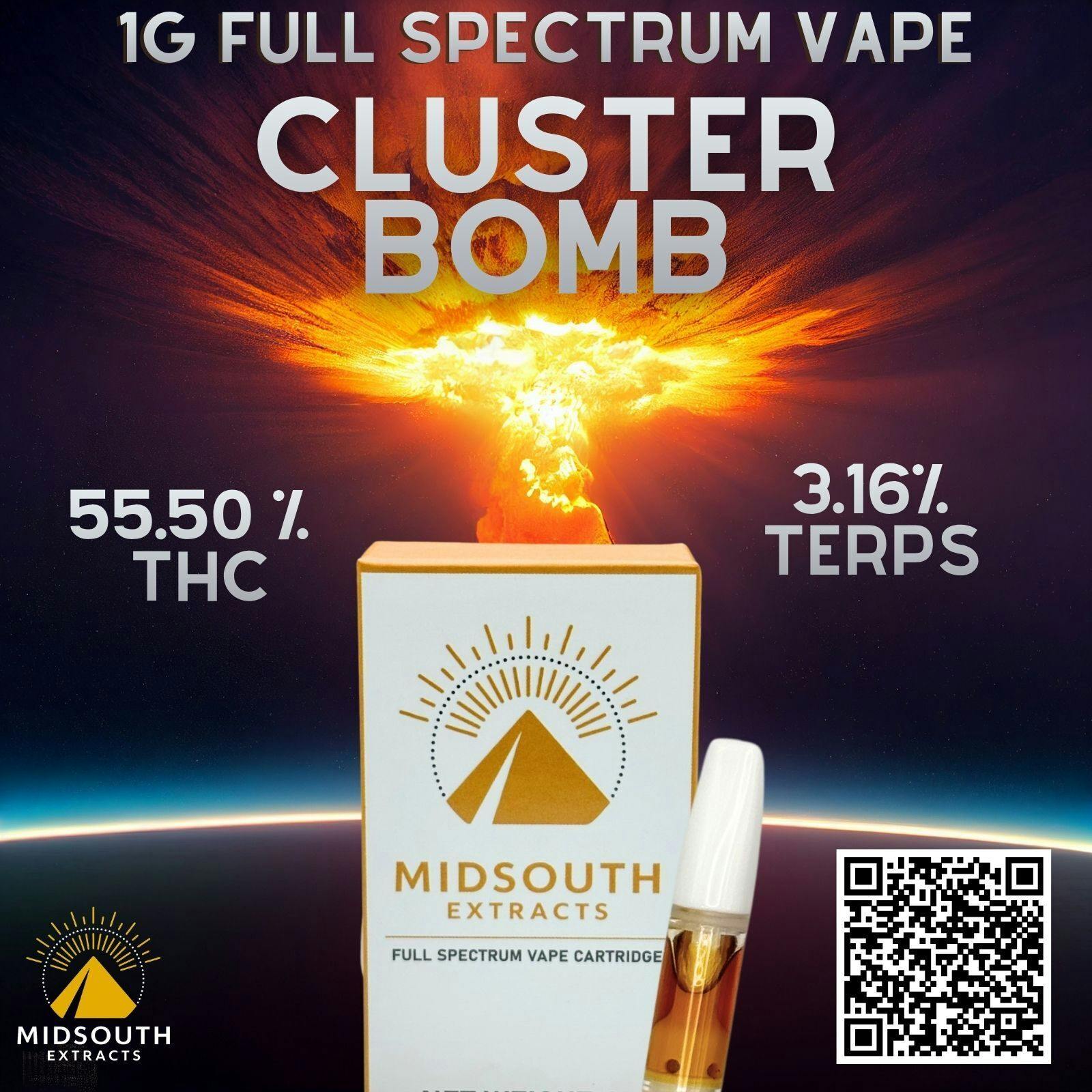 1g 510 - Full Spectrum - Cluster Bomb at Star Buds Medical Cannabis Dispensary Oxford
