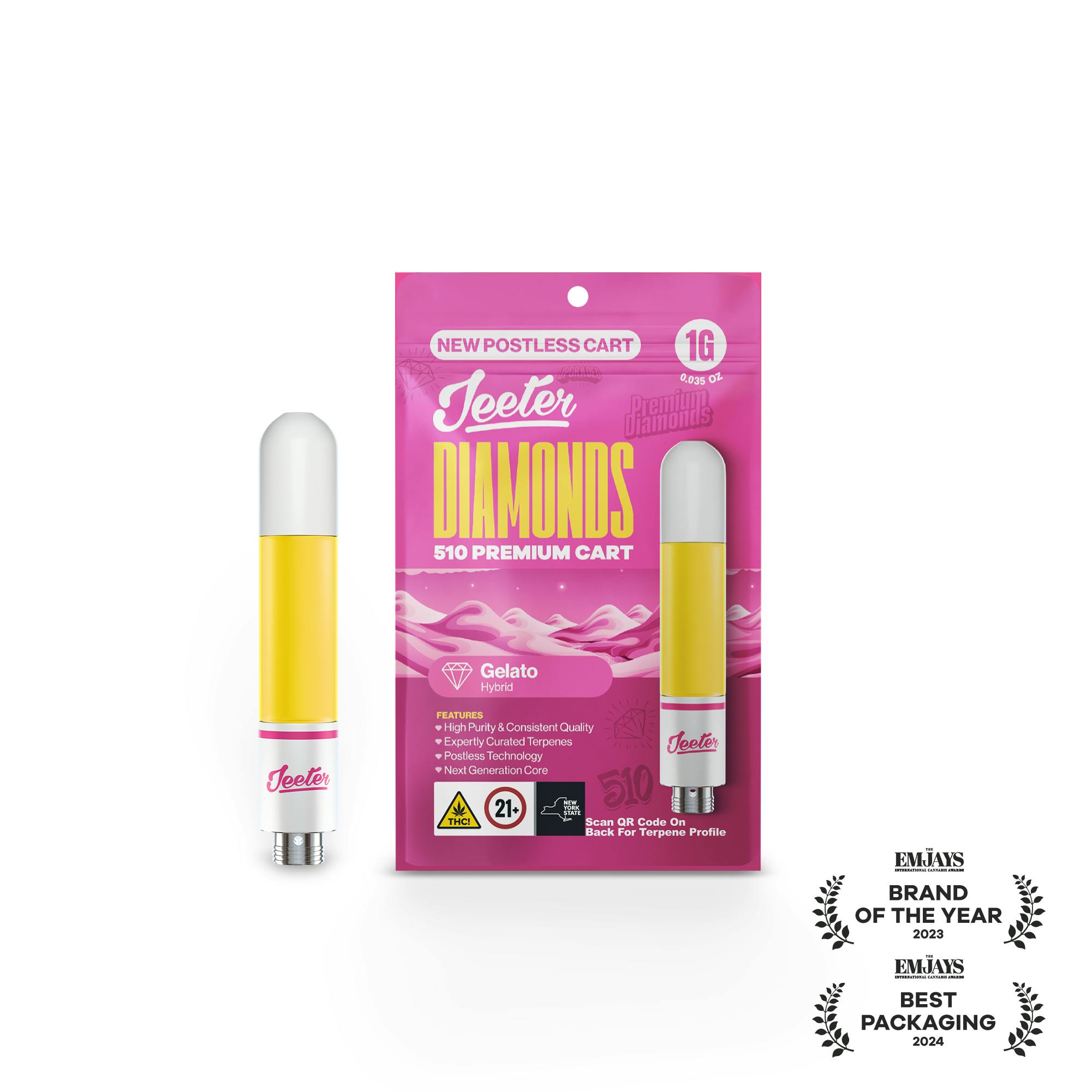 Jeeter | Gelato | Diamonds 510 Premium Cartridge | 1g by Jeeter