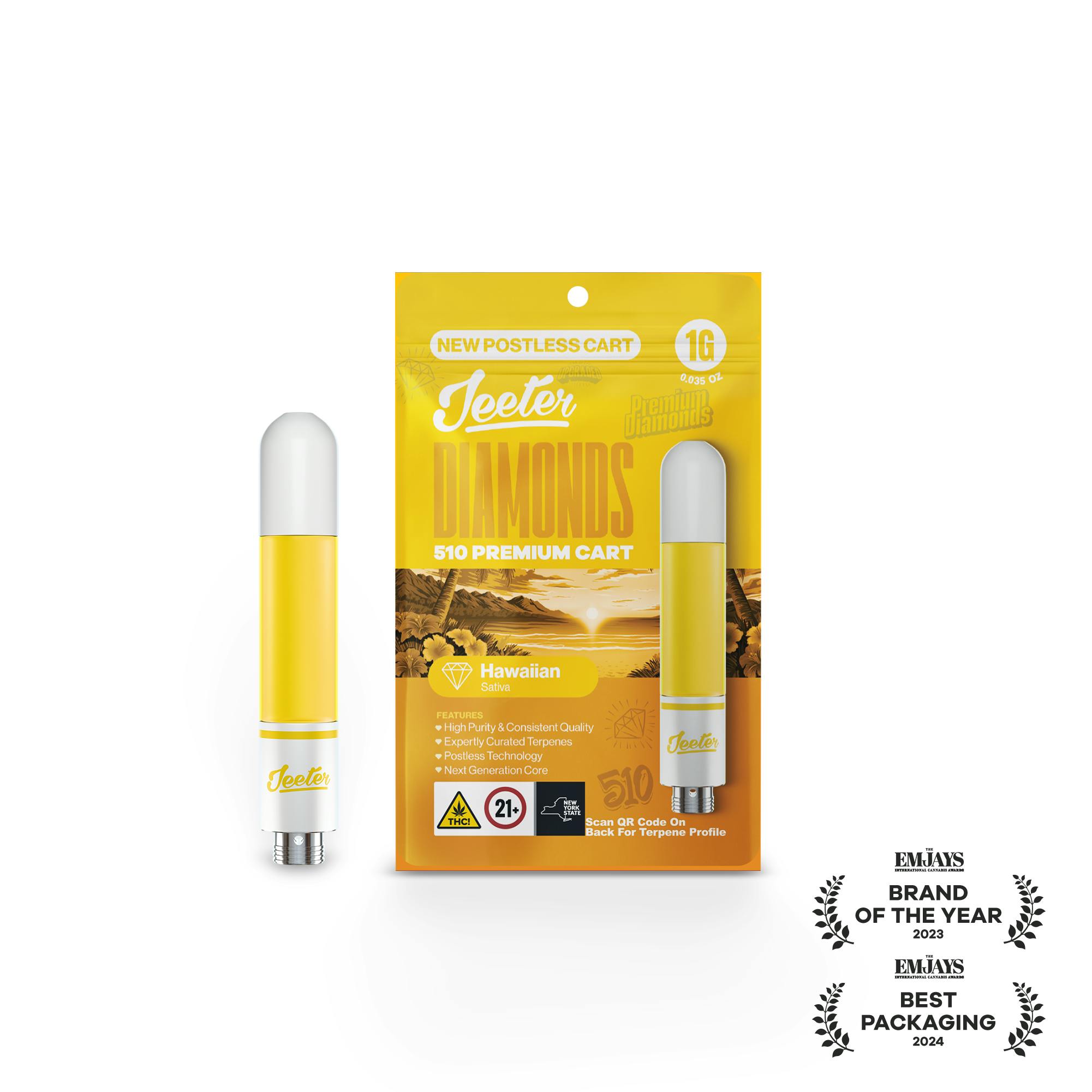 Jeeter | Hawaiian | Diamonds 510 Premium Cartridge | 1g