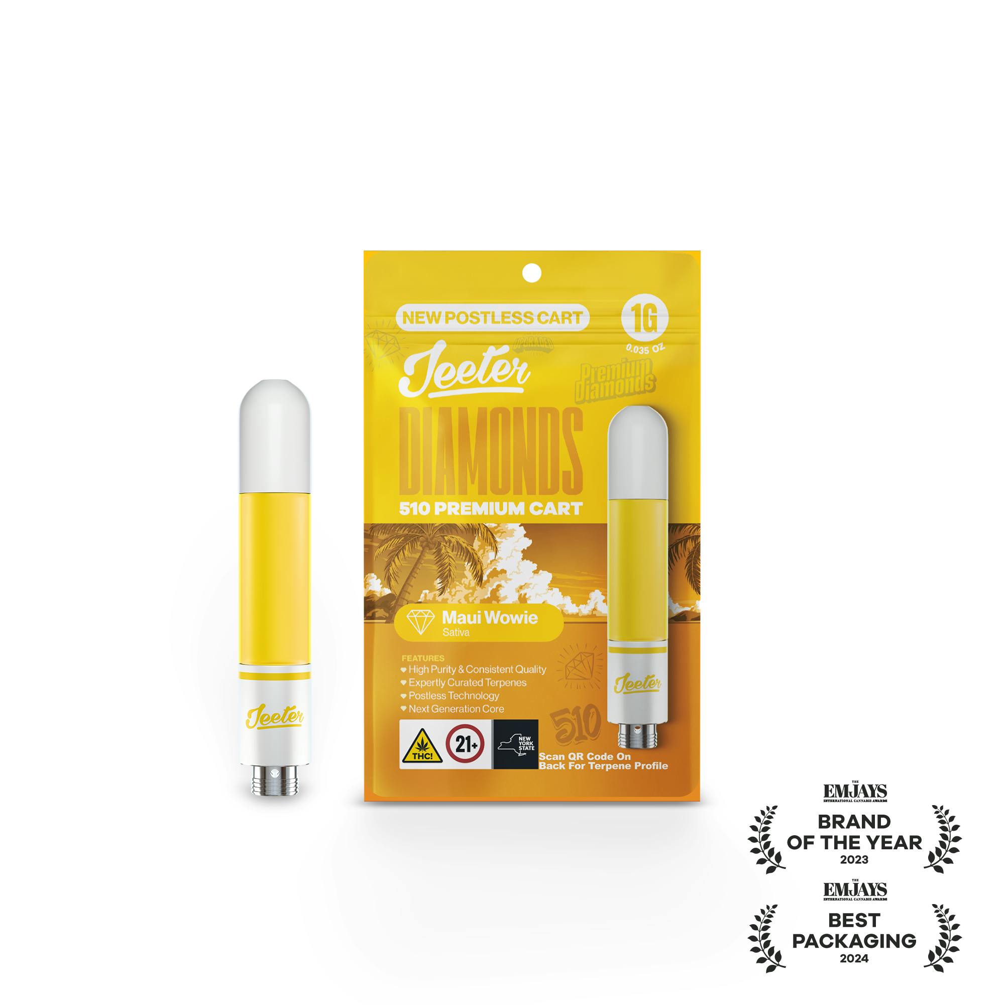 Jeeter | Maui Wowie | Diamonds 510 Premium Cartridge | 1g by Jeeter