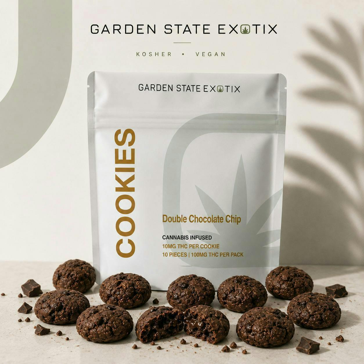 Double Chocolate Chip Cookies | Baked Goods | 10pk | 10mg/ea