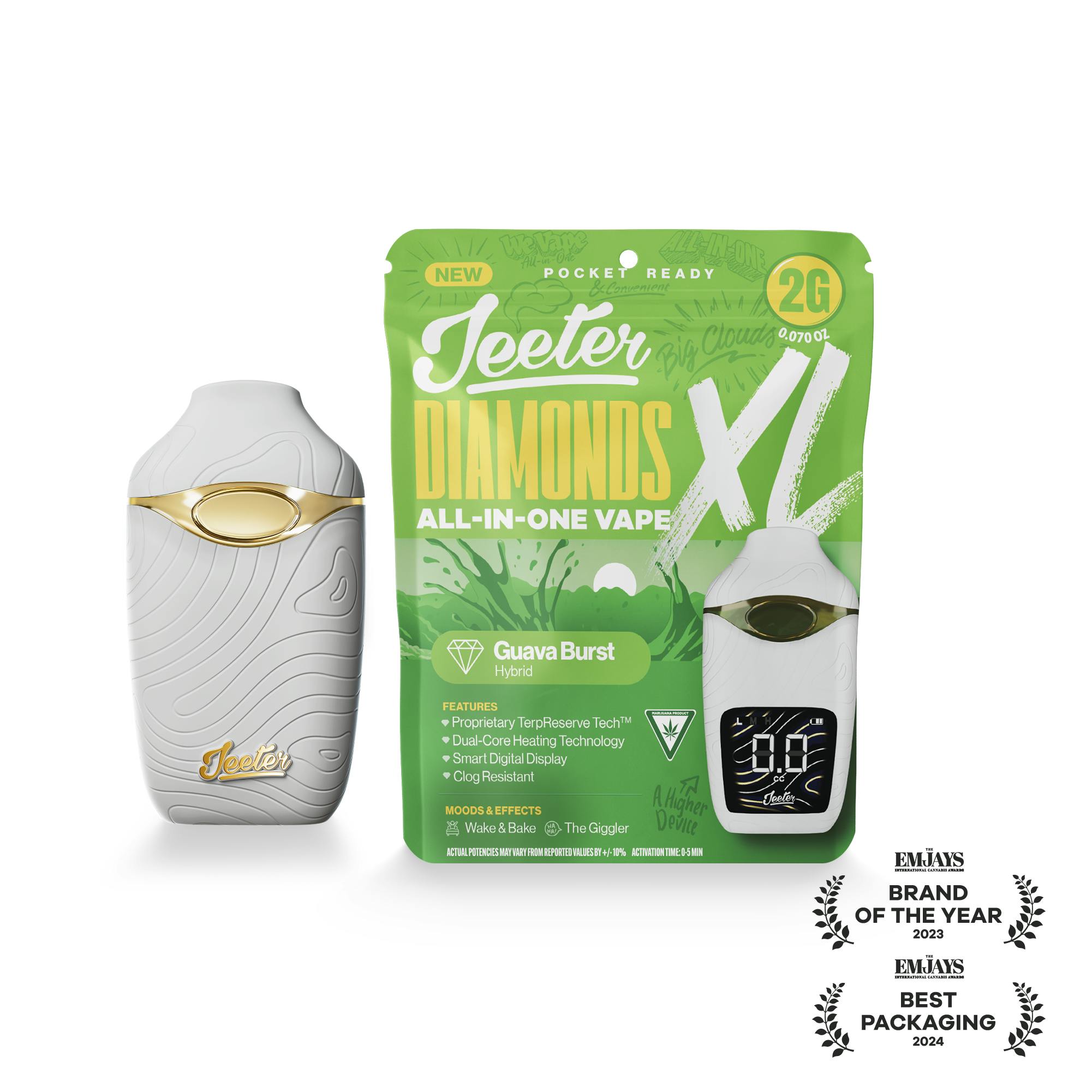 Jeeter | Guava Burst | Diamonds XL 2G All-In-One Vape by Jeeter