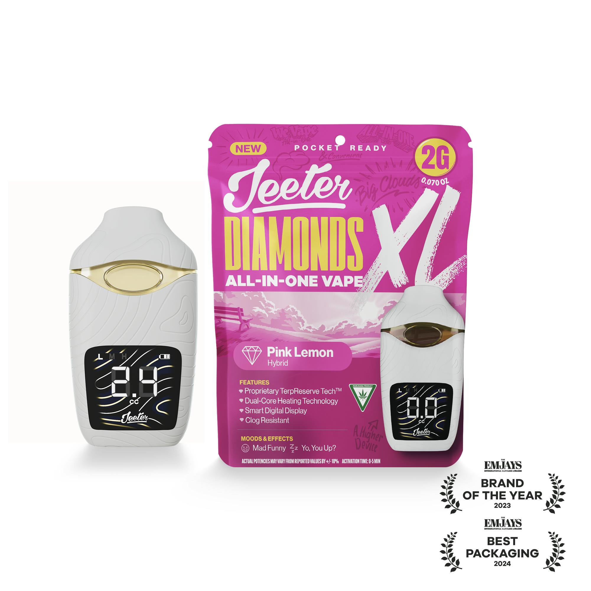 Jeeter | Pink Lemon | Diamonds XL 2G All-In-One Vape