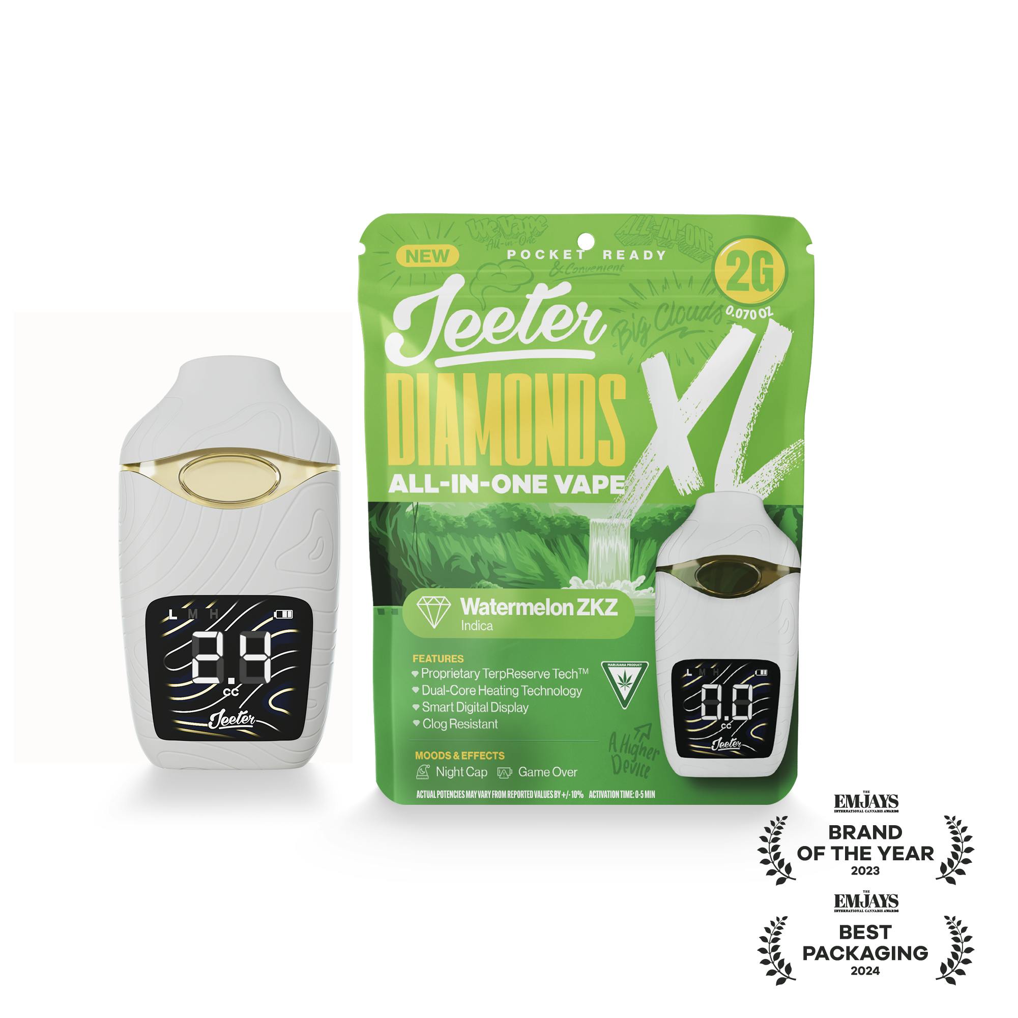Jeeter | Watermelon ZKZ | Diamonds XL 2G All-In-One Vape by Jeeter