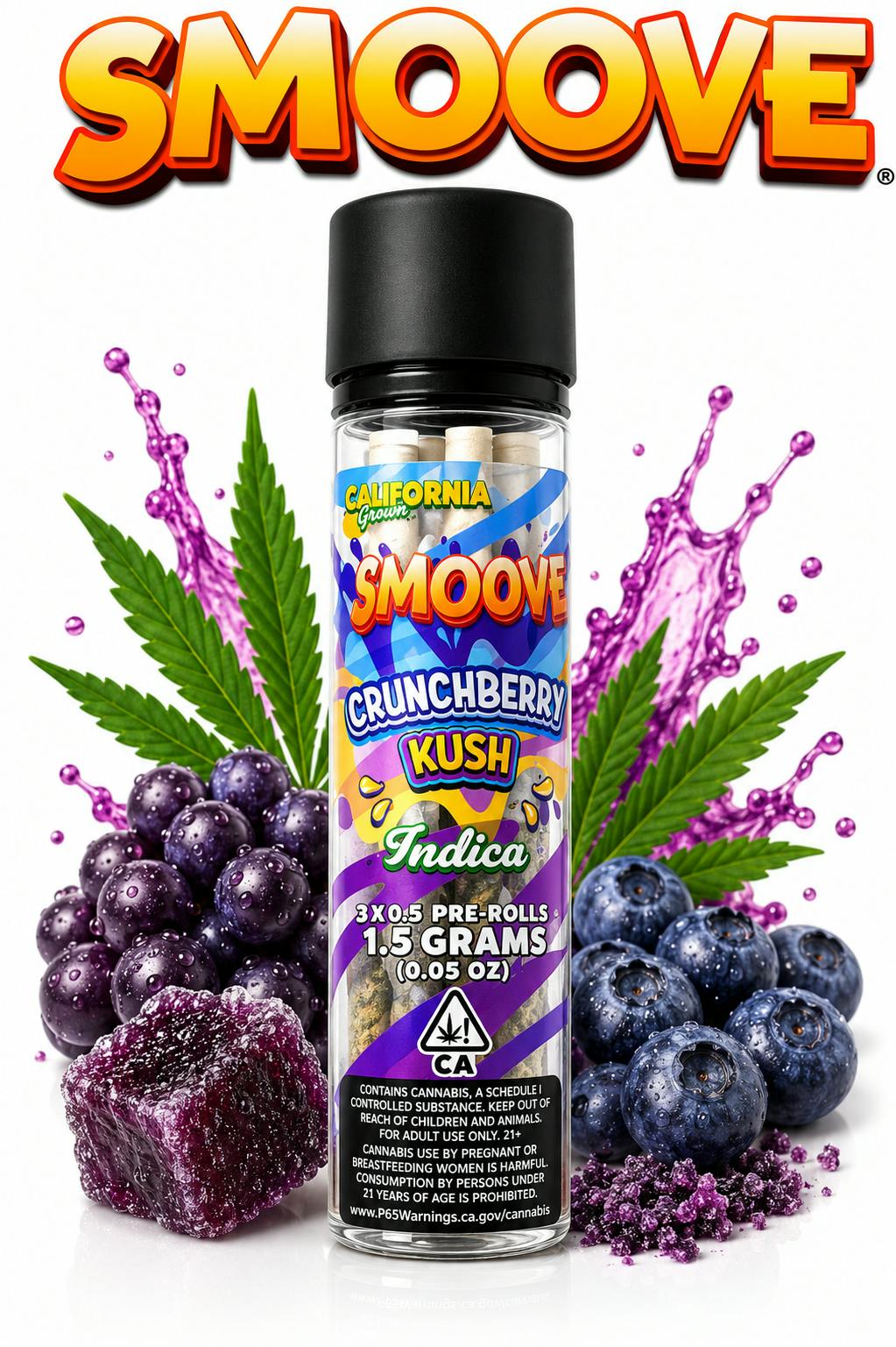 Smoove Pre Roll Crunchberry Kush 3 x 0.5 - 1.5 G